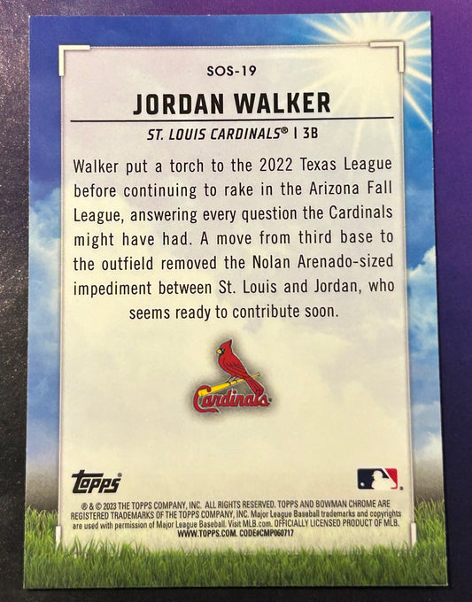 * Jordan Walker 2023 Bowman Chrome “Sights on September” Card CARDINALS