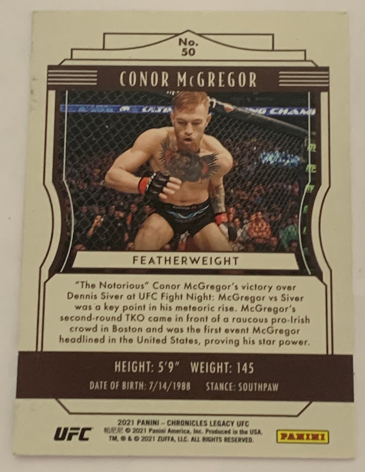Conor McGregor 2021 UFC Panini Chronicles Legacy Card