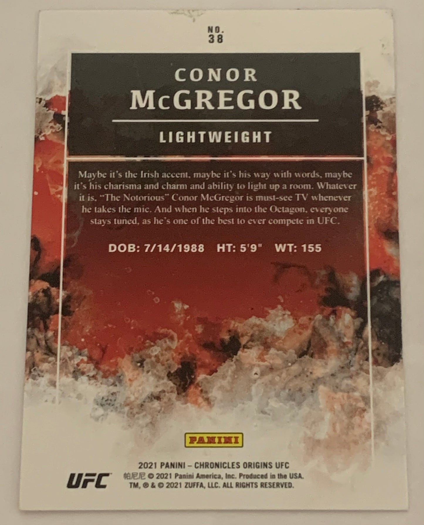Conor McGregor 2021 UFC Panini Chronicles Origins Card