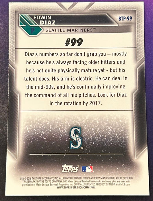 * Edwin Diaz 2016 Bowman “Bowman Scouts Top 100” Baseball Card MARINERS