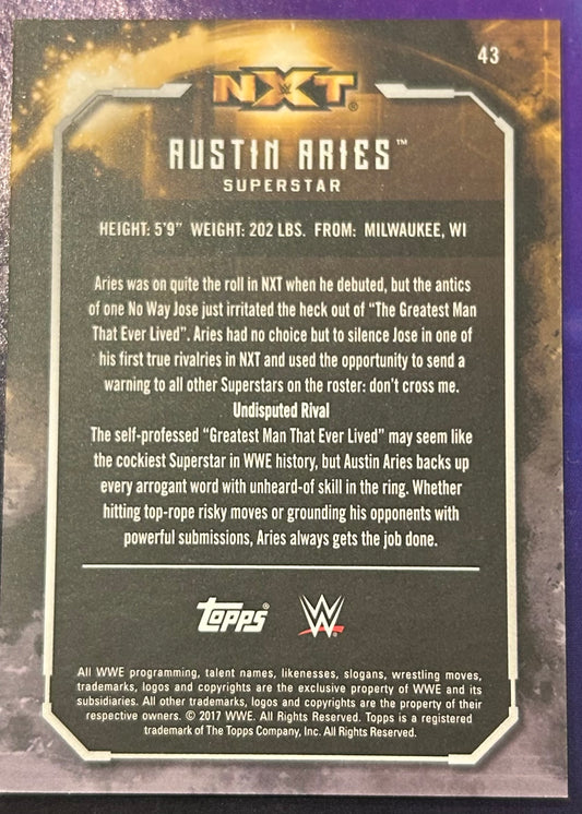 * Austin Aries 2017 NXT WWE Topps Undisputed BLUE Parallel Card