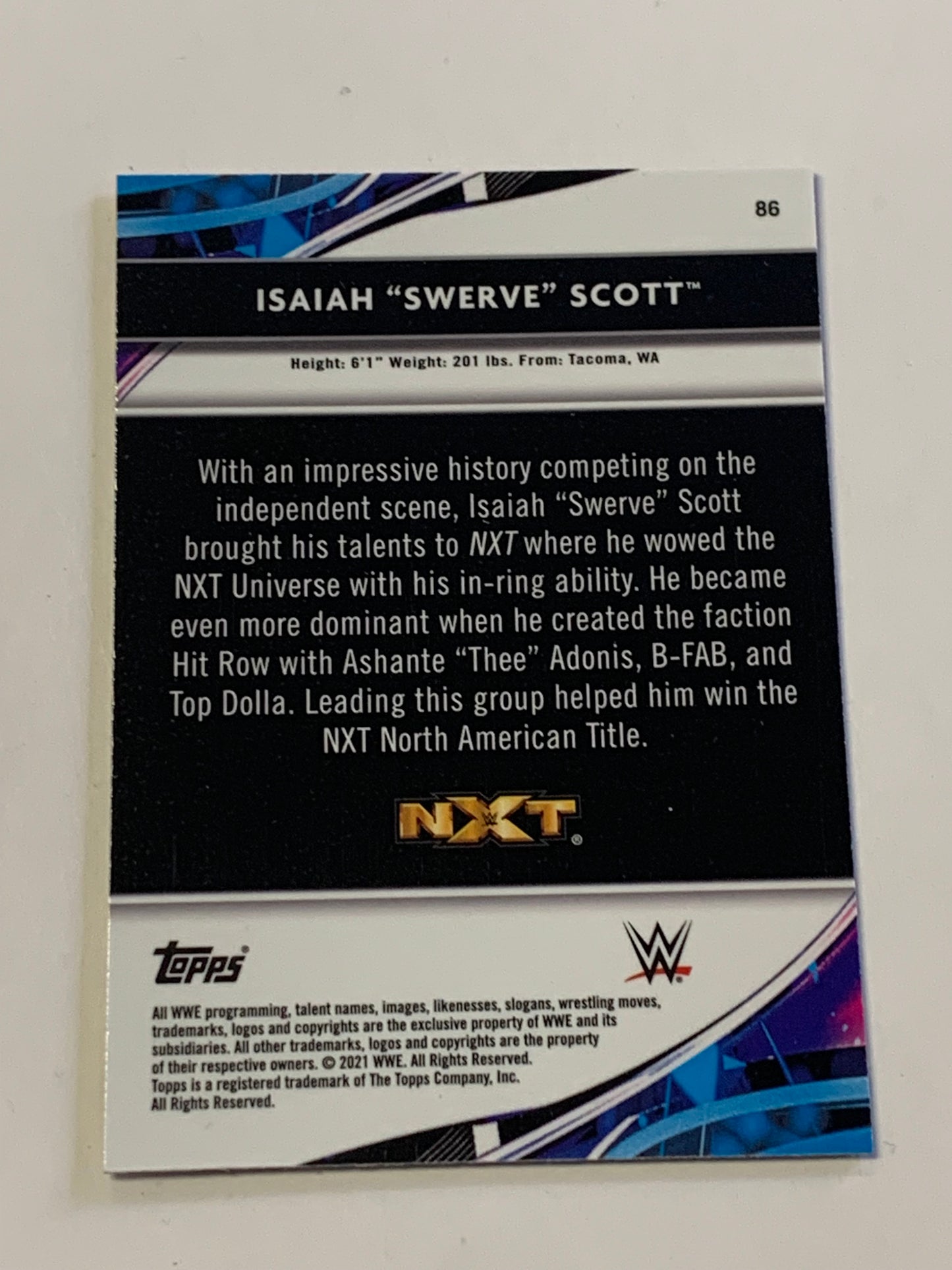 Swerve Strickland 2021 WWE NXT Topps Finest X-Fractor Refractor Card
