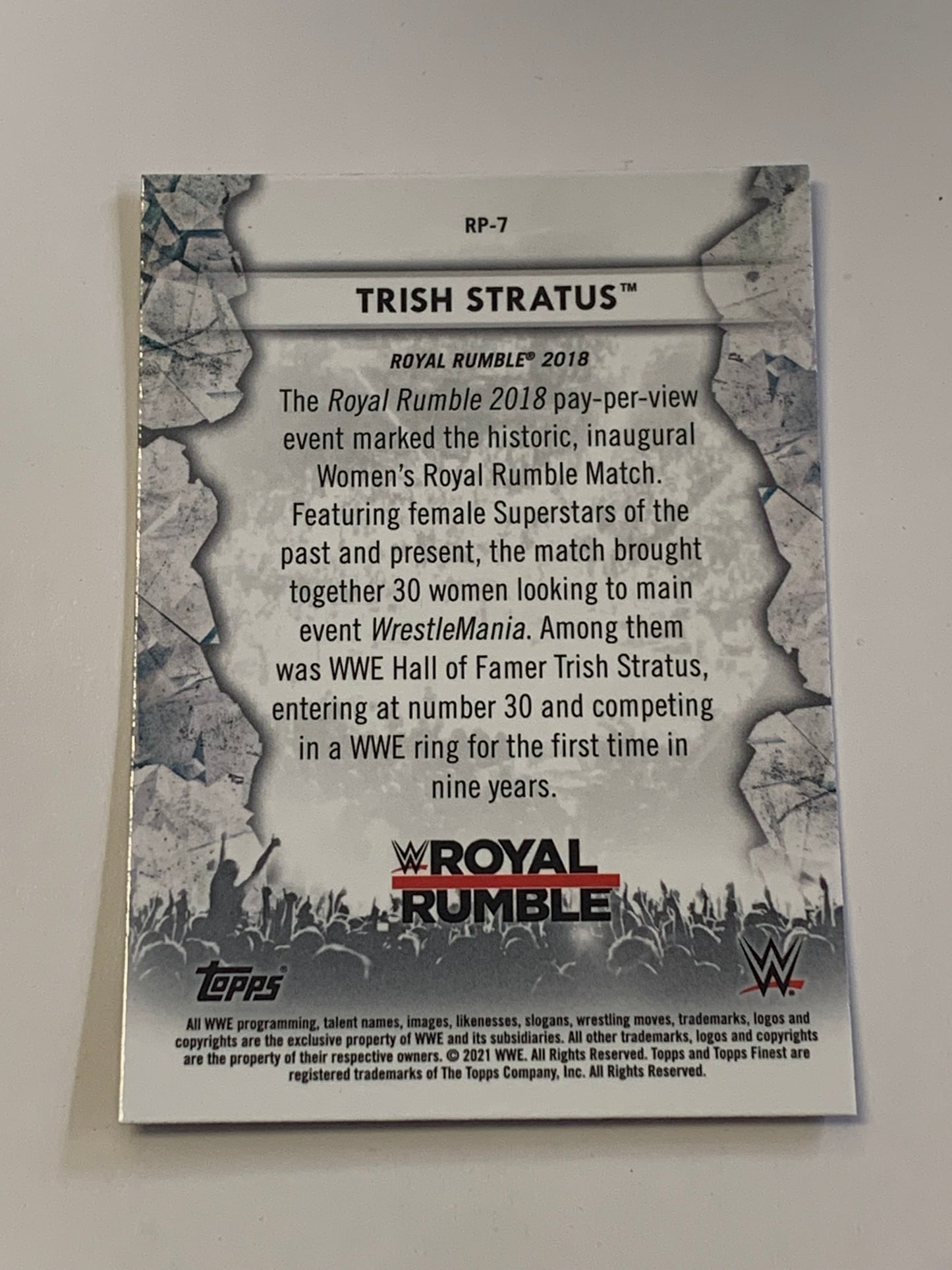 Trish Stratus 2021 WWE Topps Finest “Rumble Pops” Refractor Card