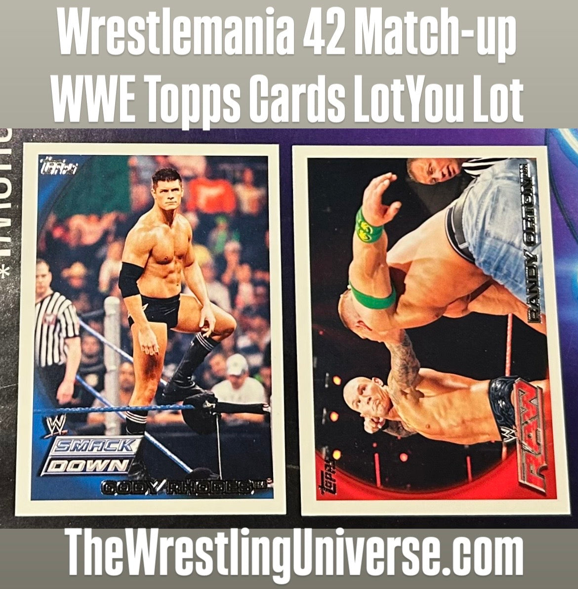 * Wrestlemania 42 Match-up WWE Topps Card Lot (2)