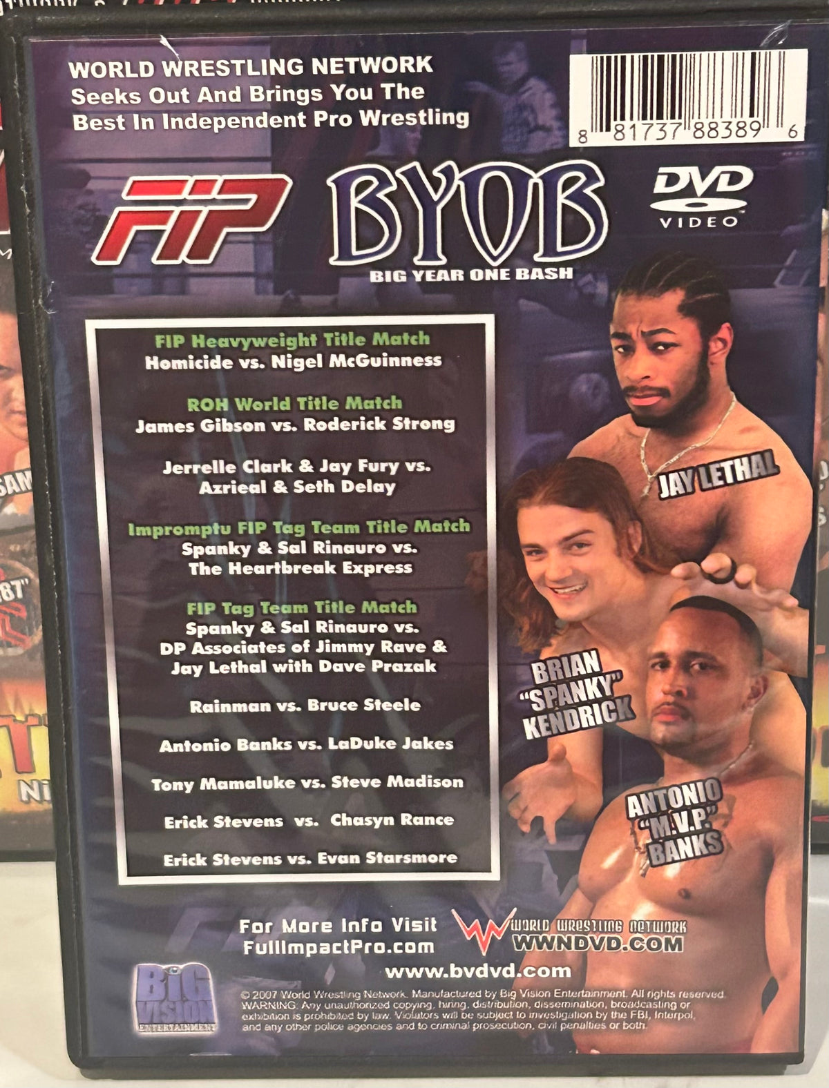 + FIP DVD “BYOB, Big Year One Bash” (James Gibson, Homicide, Roderick Strong & so much more)