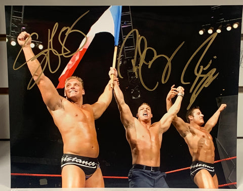 La Resistance Triple Signed 8x10 Color Photo WWE (Comes w/COA)