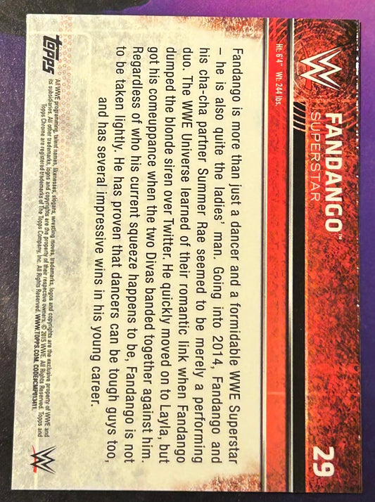 * Fandango 2015 WWE Topps Chrome Refractor Card