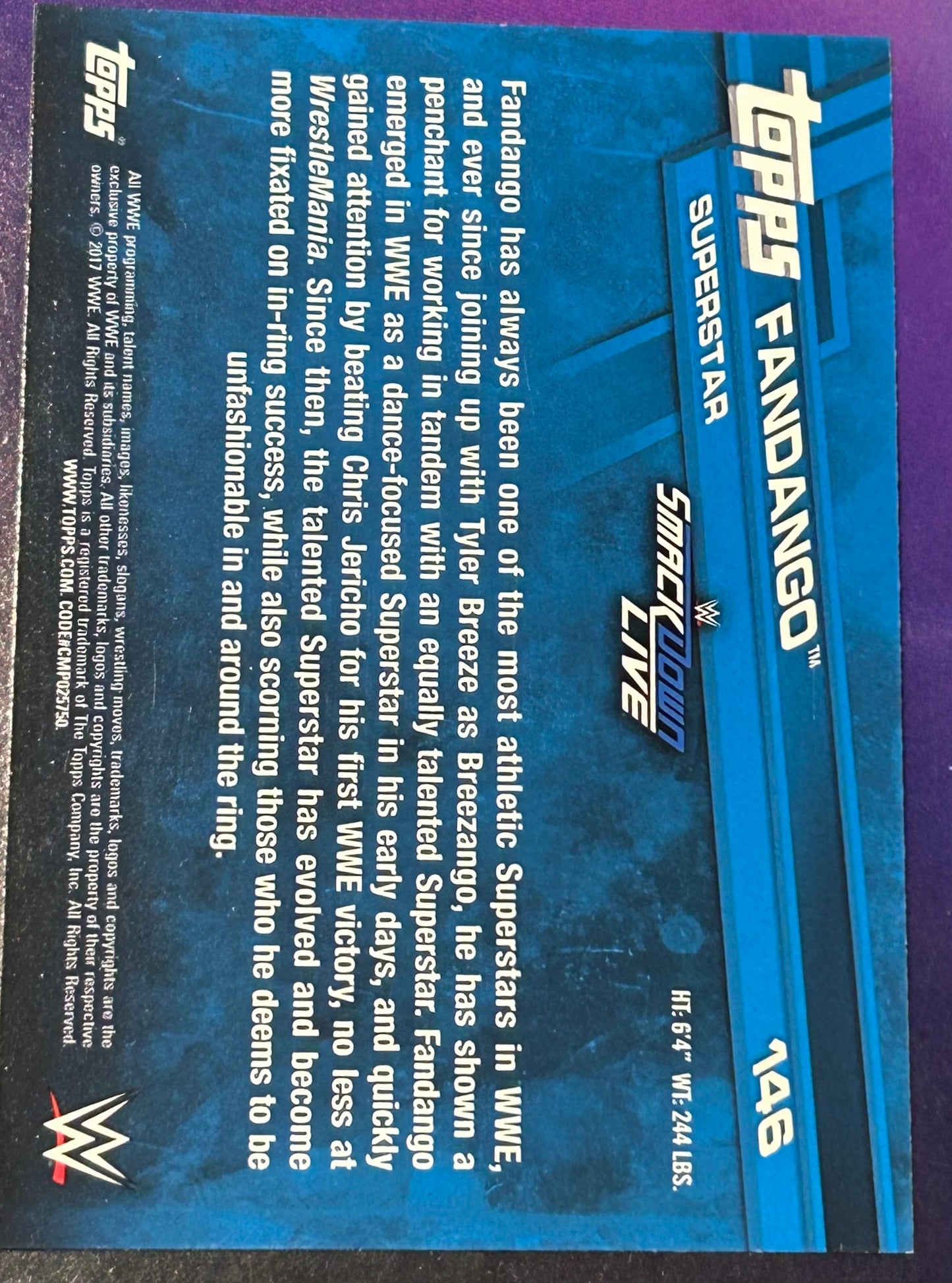 * Fandango 2017 WWE Topps Card