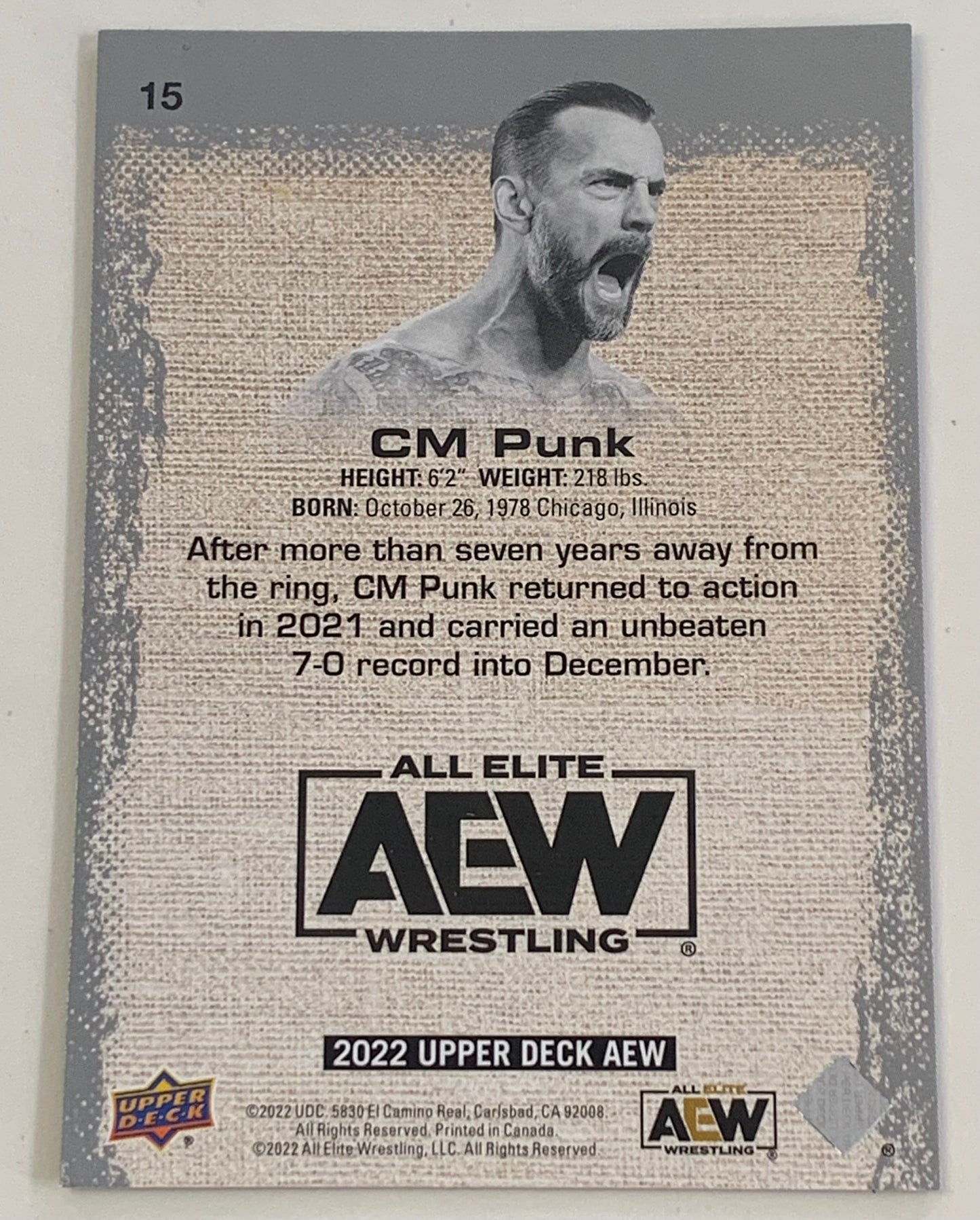 CM Punk 2022 AEW UD Upper Deck #15