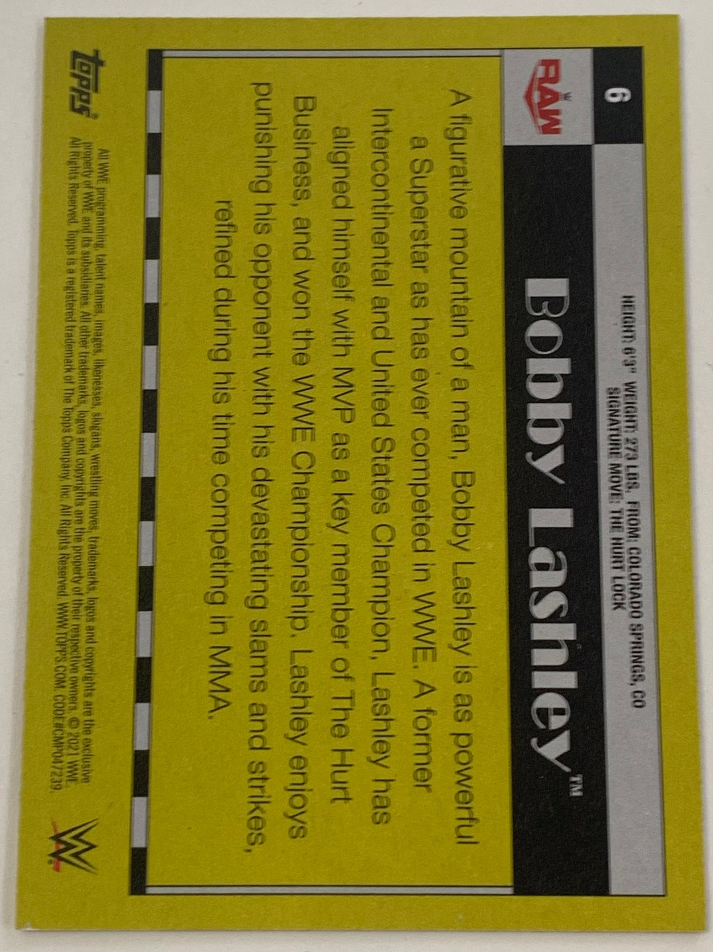 Bobby Lashley 2021 WWE Topps Heritage