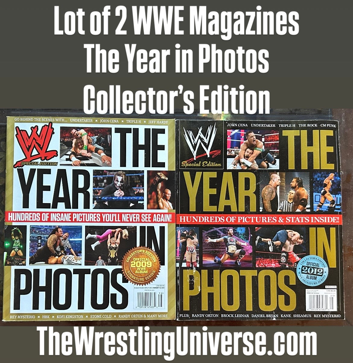 * Lot of 2 WWE Magazines “The Year in Photos” Collector’s Editions