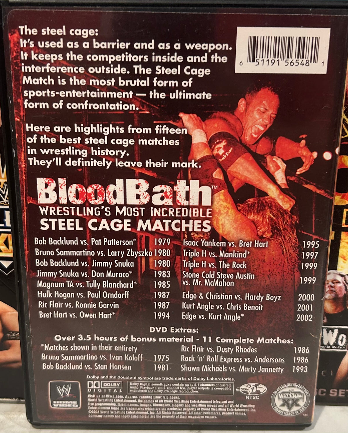 + WWE DVD “Bloodbath, Wrestling’s Most Incredible Steel Cage Matches” (2-Disc Set)