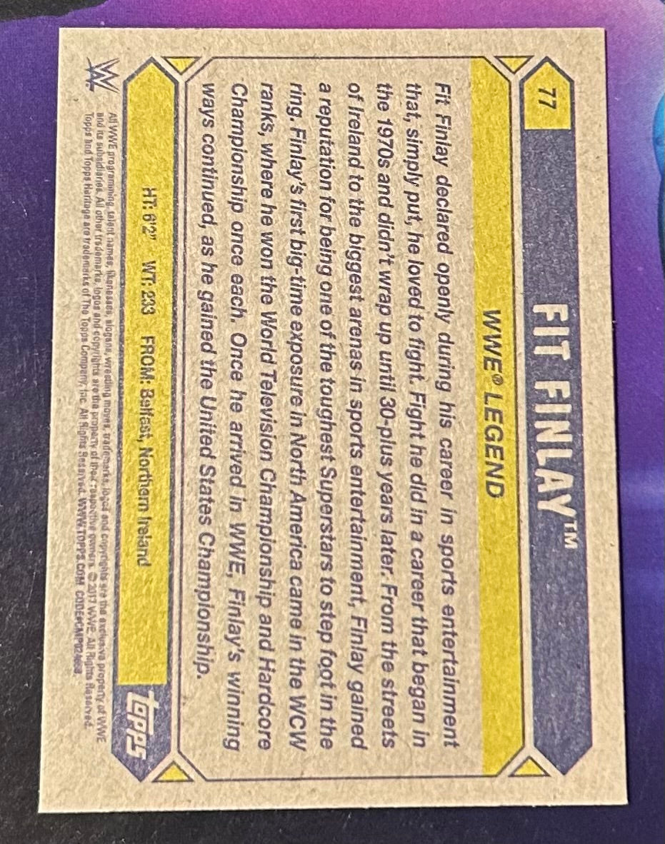 * Fit Finlay 2017 WWE Topps Heritage Card
