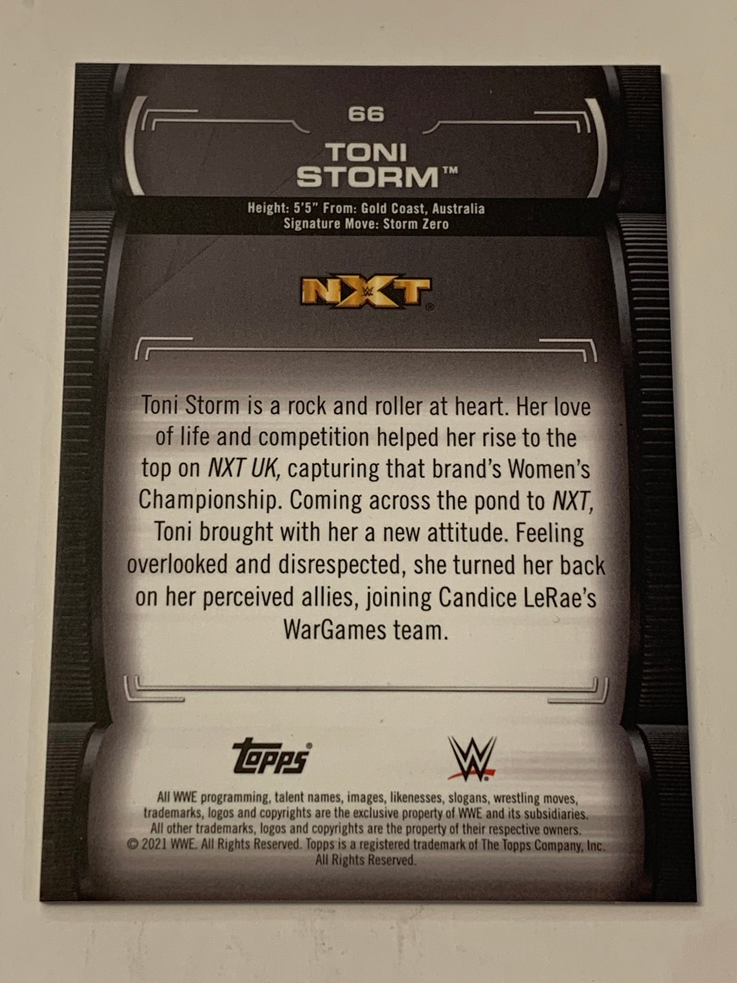 Toni Storm 2021 WWE NXT Topps Undisputed
