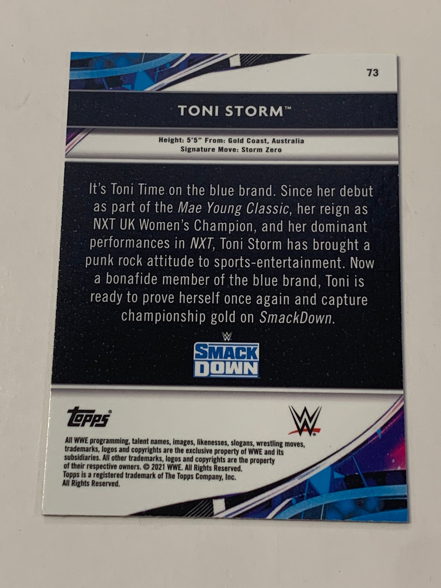 Toni Storm WWE 2021 Topps Finest X-Fractor Card