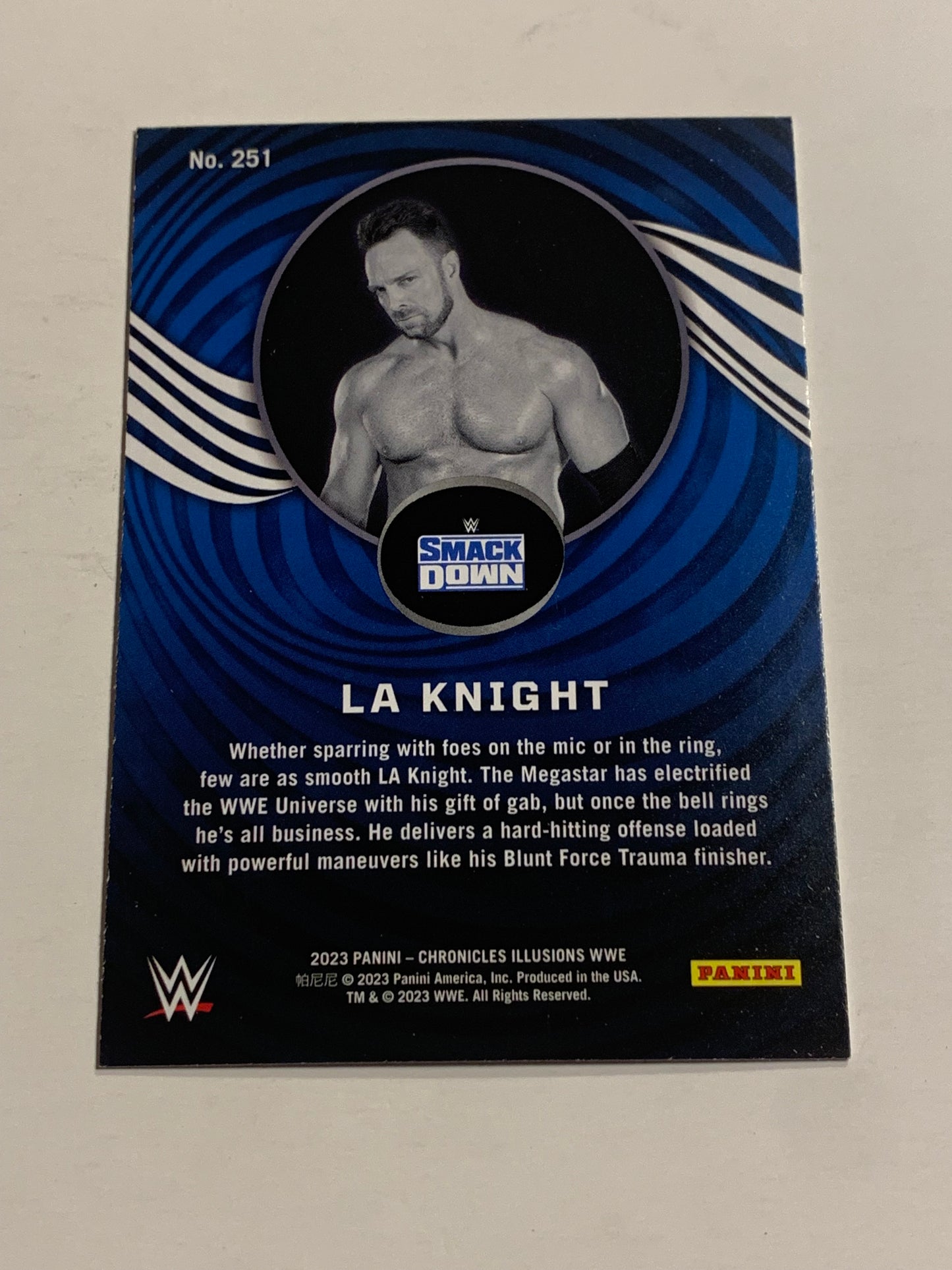 LA Knight 2023 WWE Panini Chronicles Illusions Card