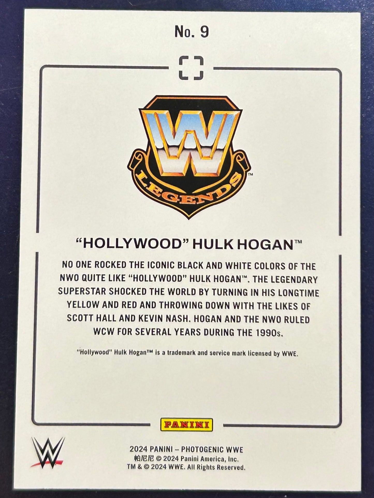* Hollywood Hulk Hogan 2024 Panini Photogenic NWO Card #73/75