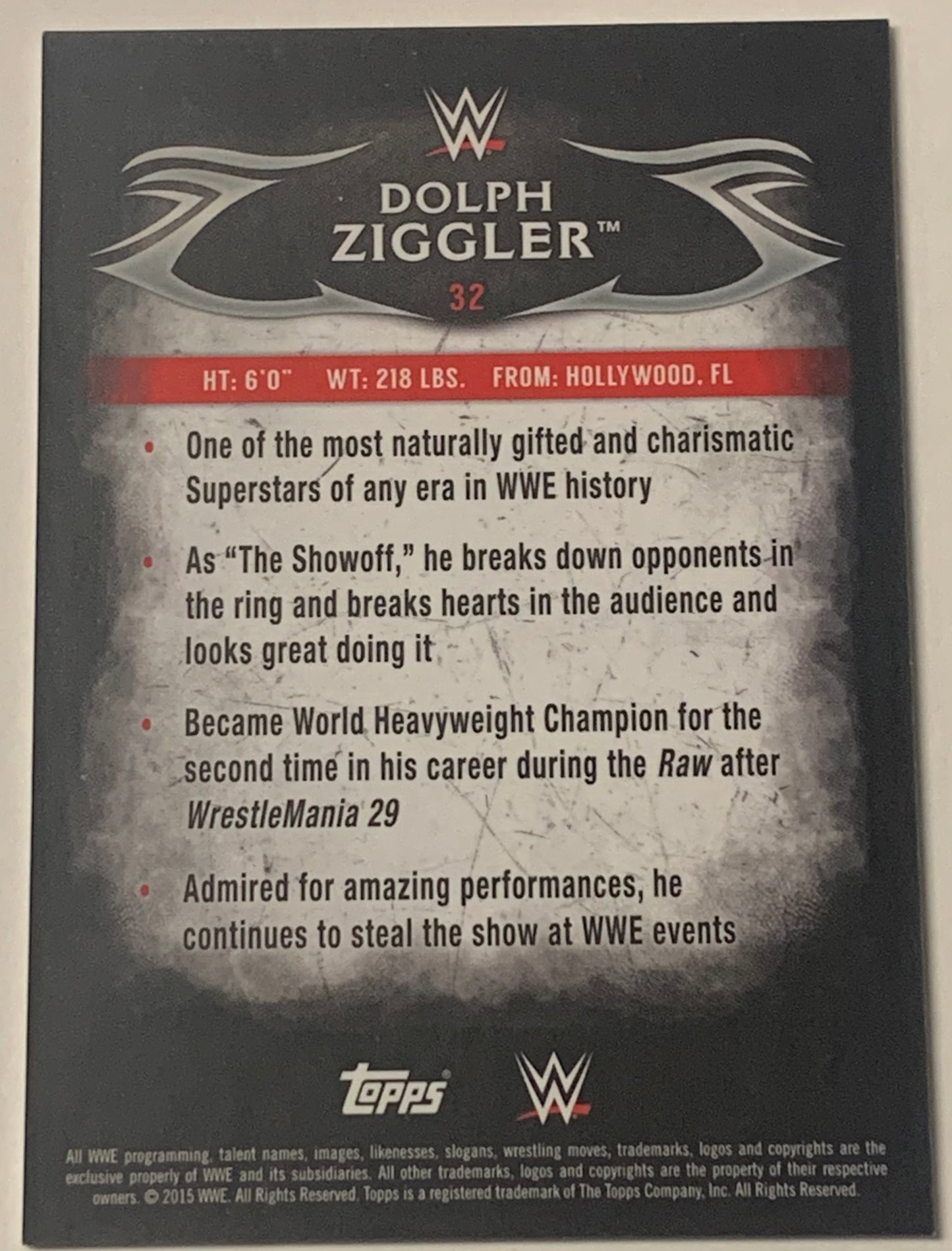 Dolph Ziggler 2015 WWE Topps Undisputed Card