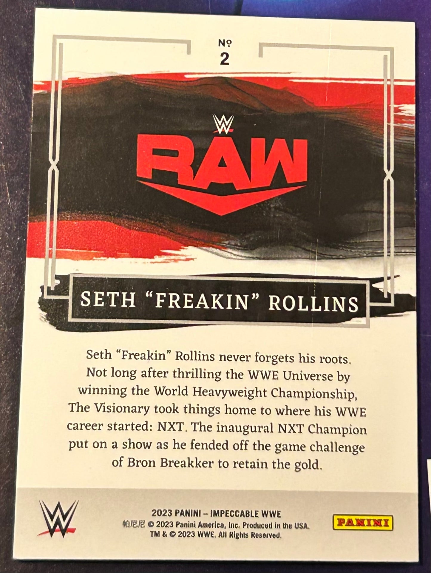 * Seth Rollins 2023 WWE Impeccable Gold Holo Card #34/35