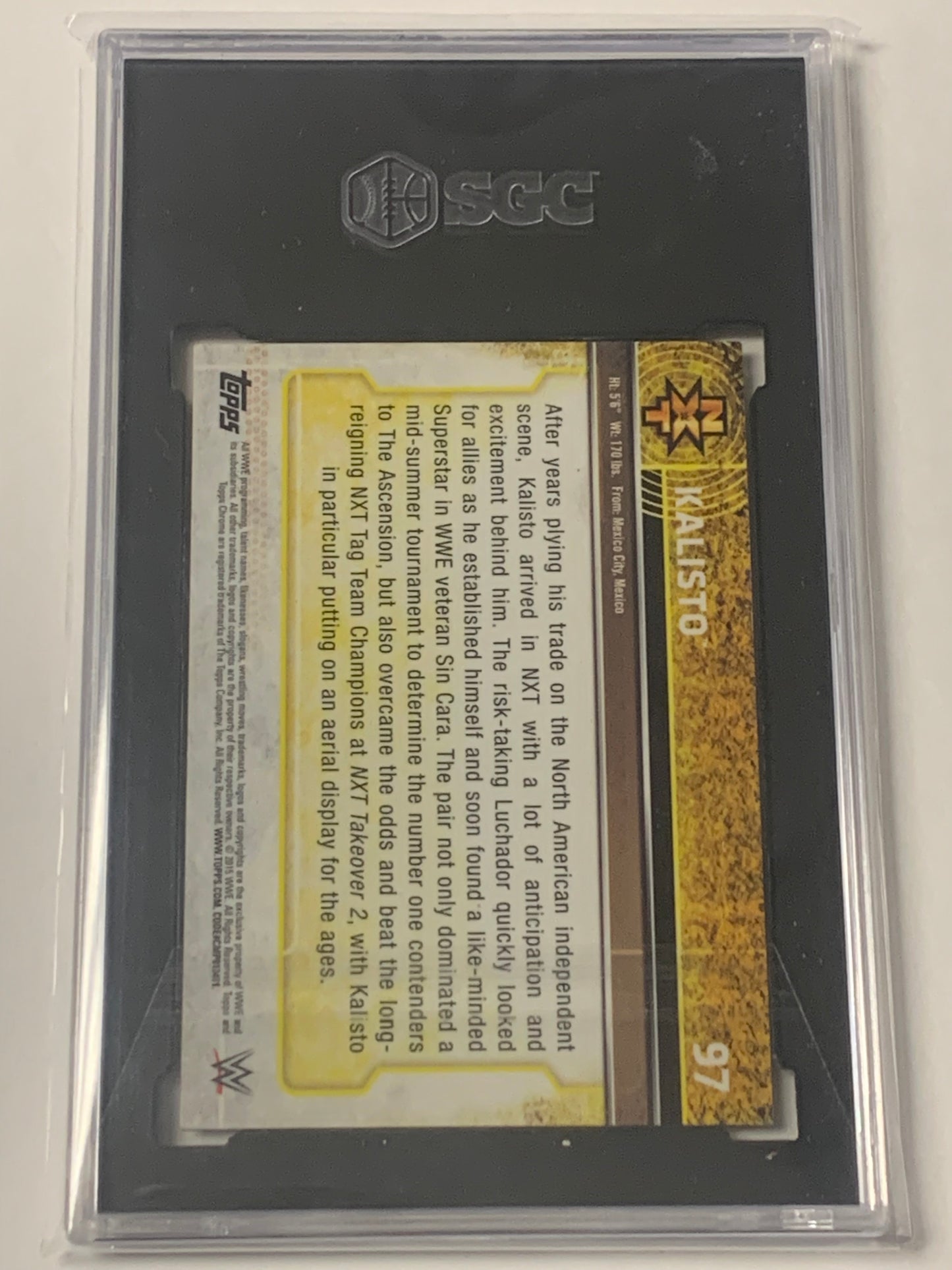 Kalisto 2015 WWE NXT Topps Chrome X-Fractor ROOKIE Card Graded SGC 8
