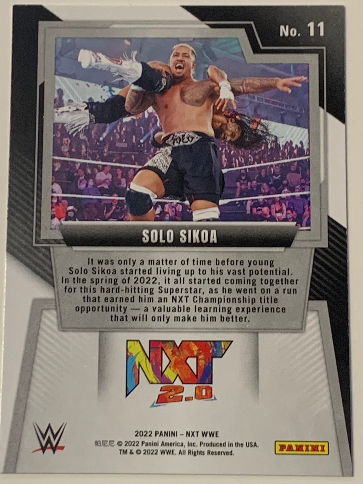 Solo Sikoa 2022 WWE NXT Panini ROOKIE Card (The Bloodline)