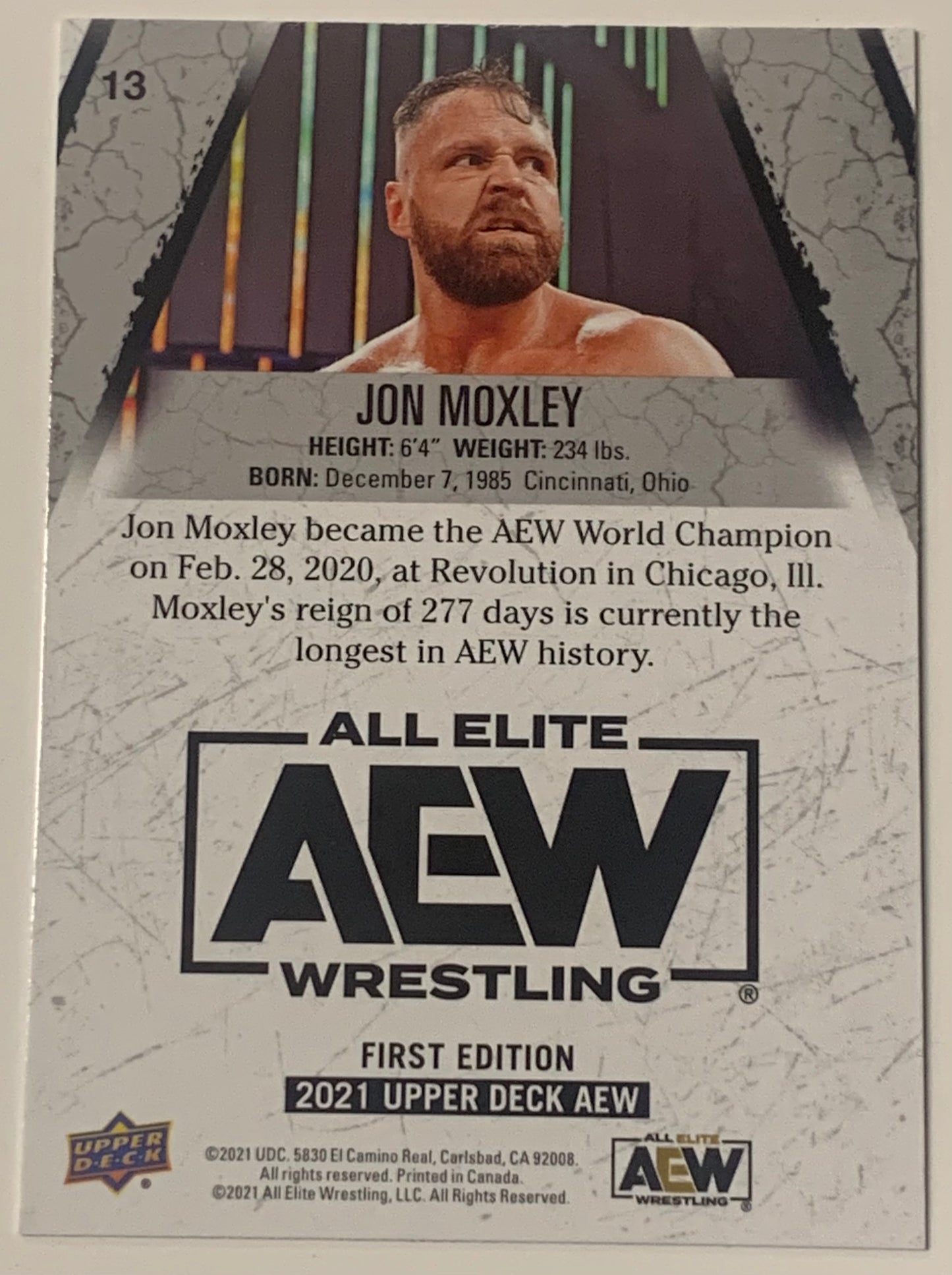 Jon Moxley aka Dean Ambrose 2021 AEW UD Upper Deck PYRO