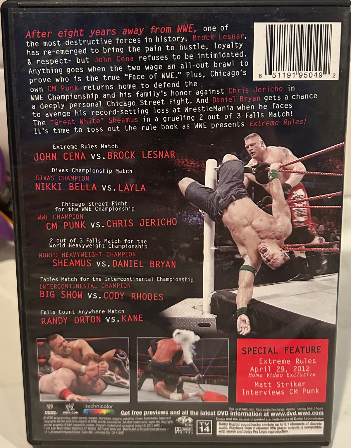 + WWE DVD “Extreme Rules 2012” (Brock, Cena, Punk, Jericho & so much more)