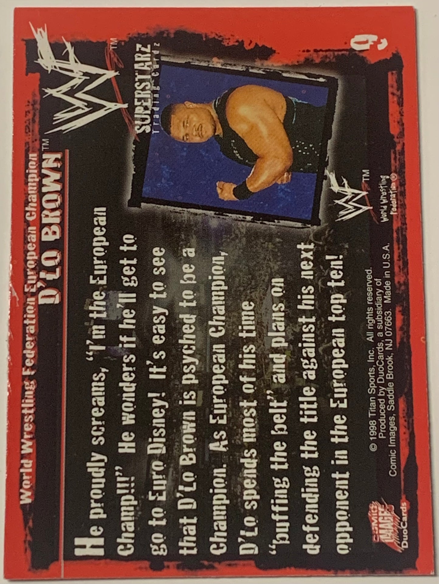 D-Lo Brown 1998 WWF WWE Signed Comic Images Card (Comes w/COA)