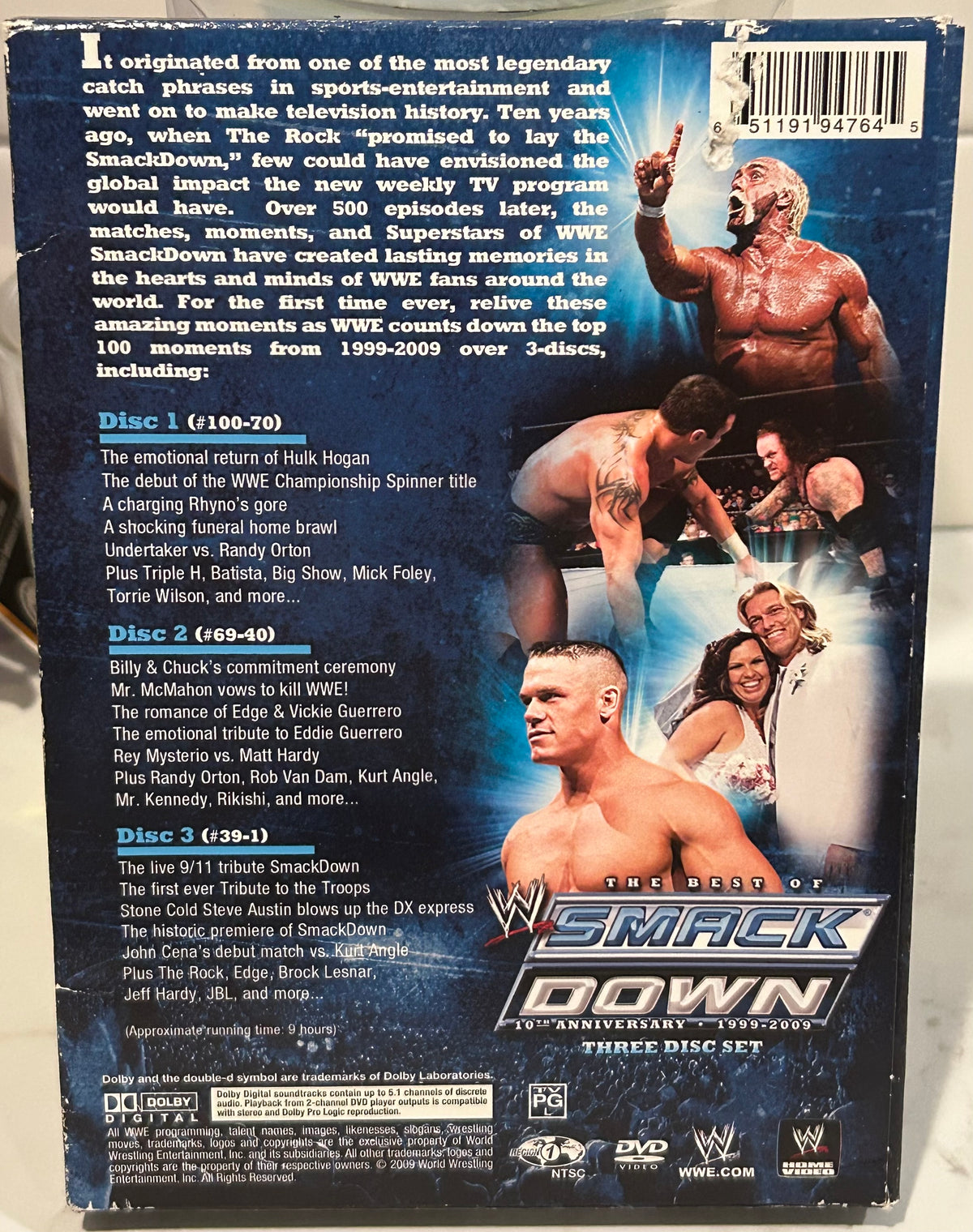 + WWE DVD “The Best of Smackdown, 10th Anniversary 1999-2009” (3-Disc Set)