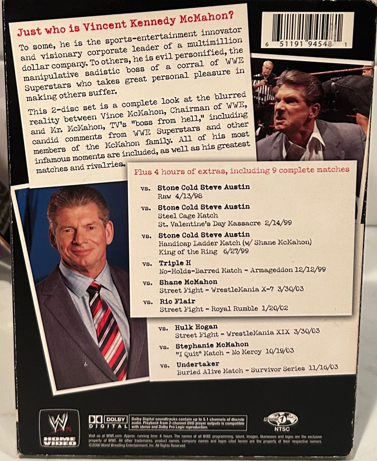 + WWE DVD “Vince McMahon” (2-Disc Set)