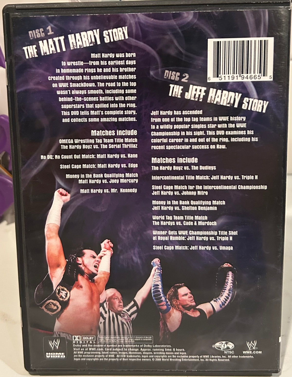 + WWE DVD “The Matt & Jeff Hardy Story, Twist of Fate” (2-Disc Set)