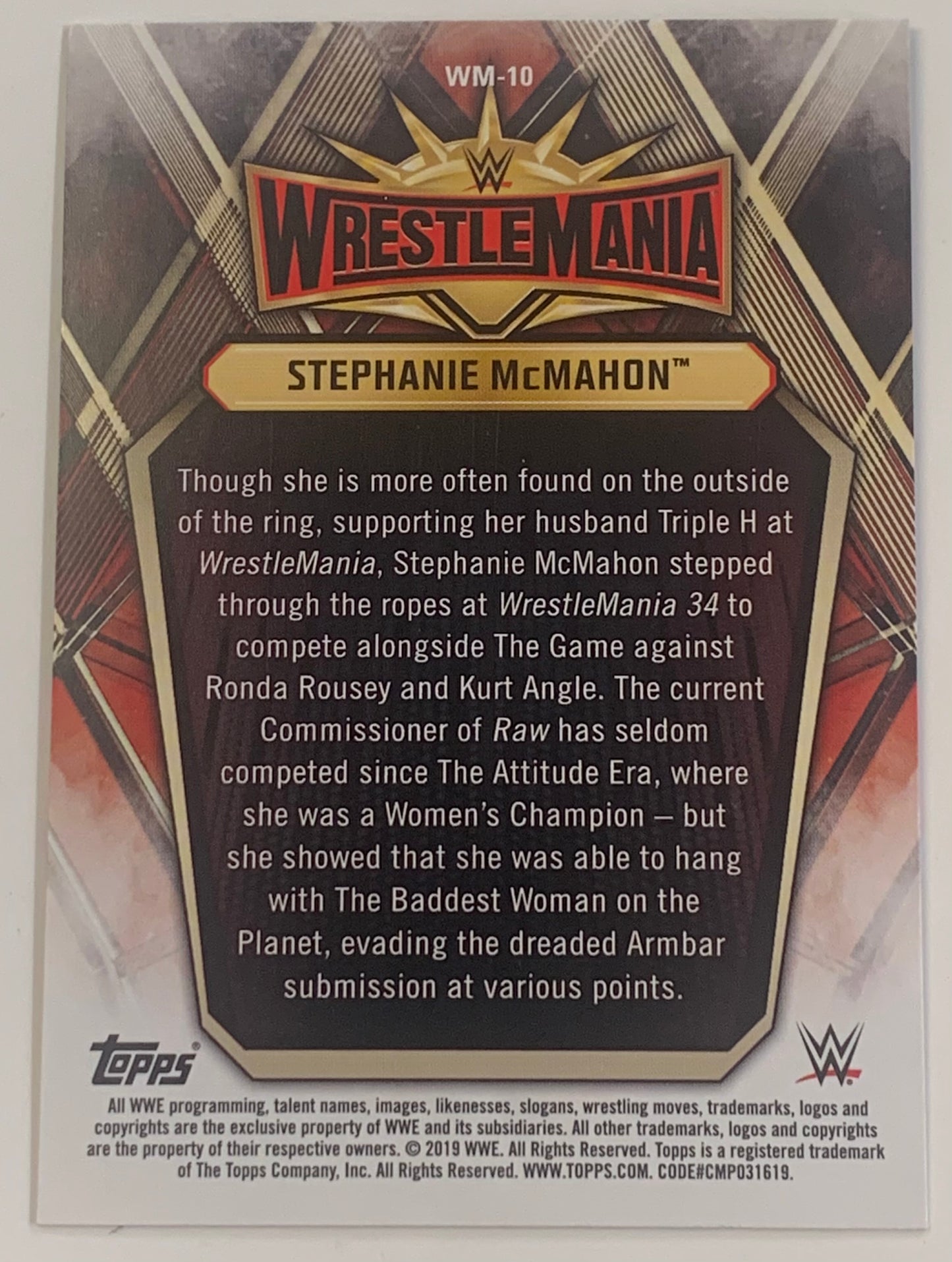 Stephanie McMahon 2019 WWE Wrestlemania Card