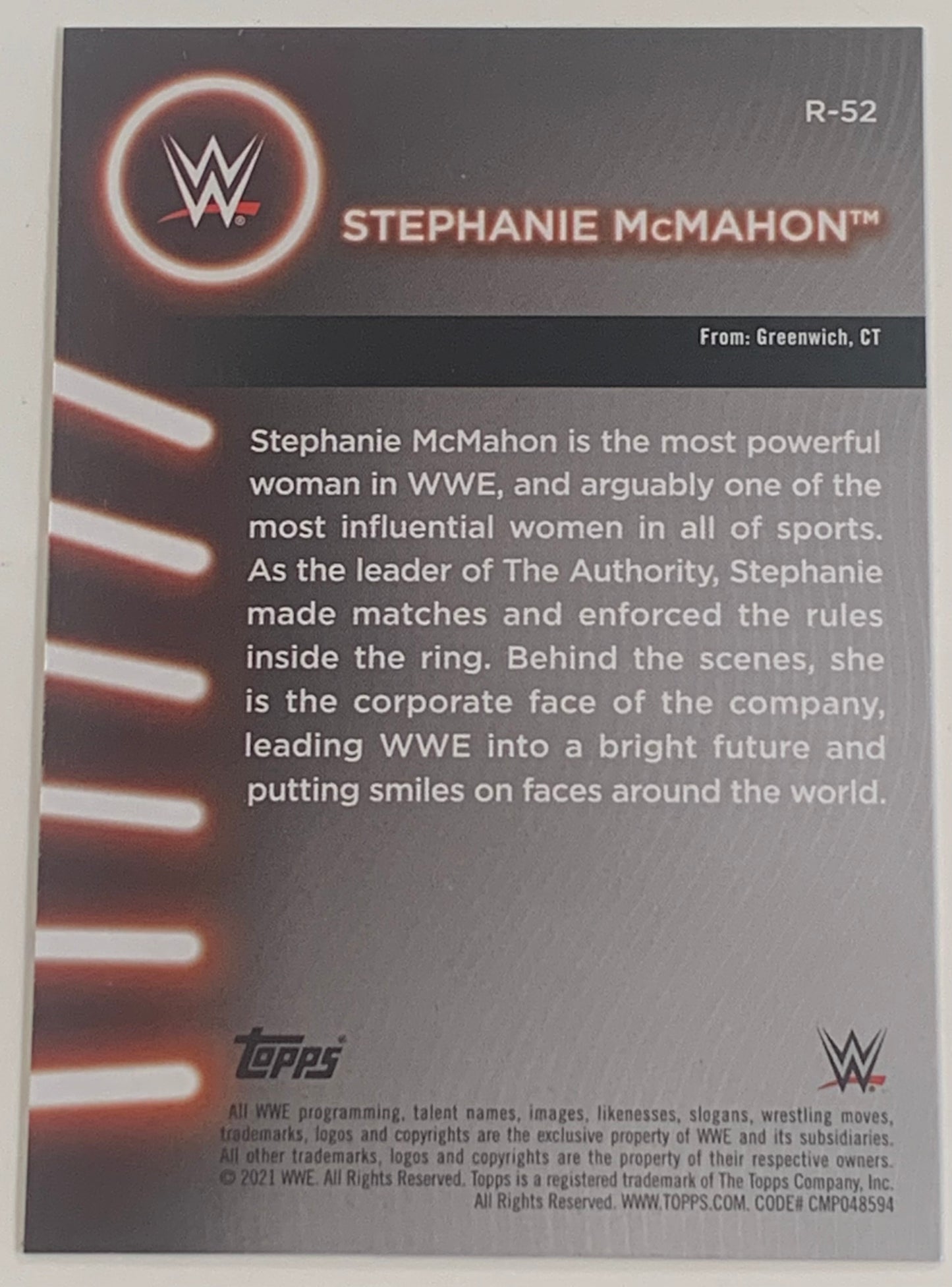 Stephanie McMahon 2021 WWE Topps Women’s Division Card