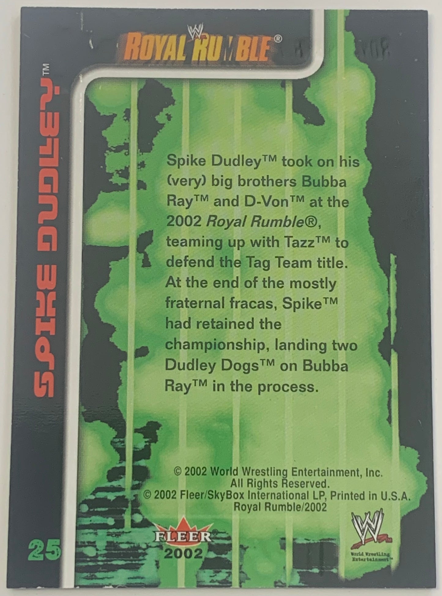 Spike Dudley 2002 WWE Fleer RC #25