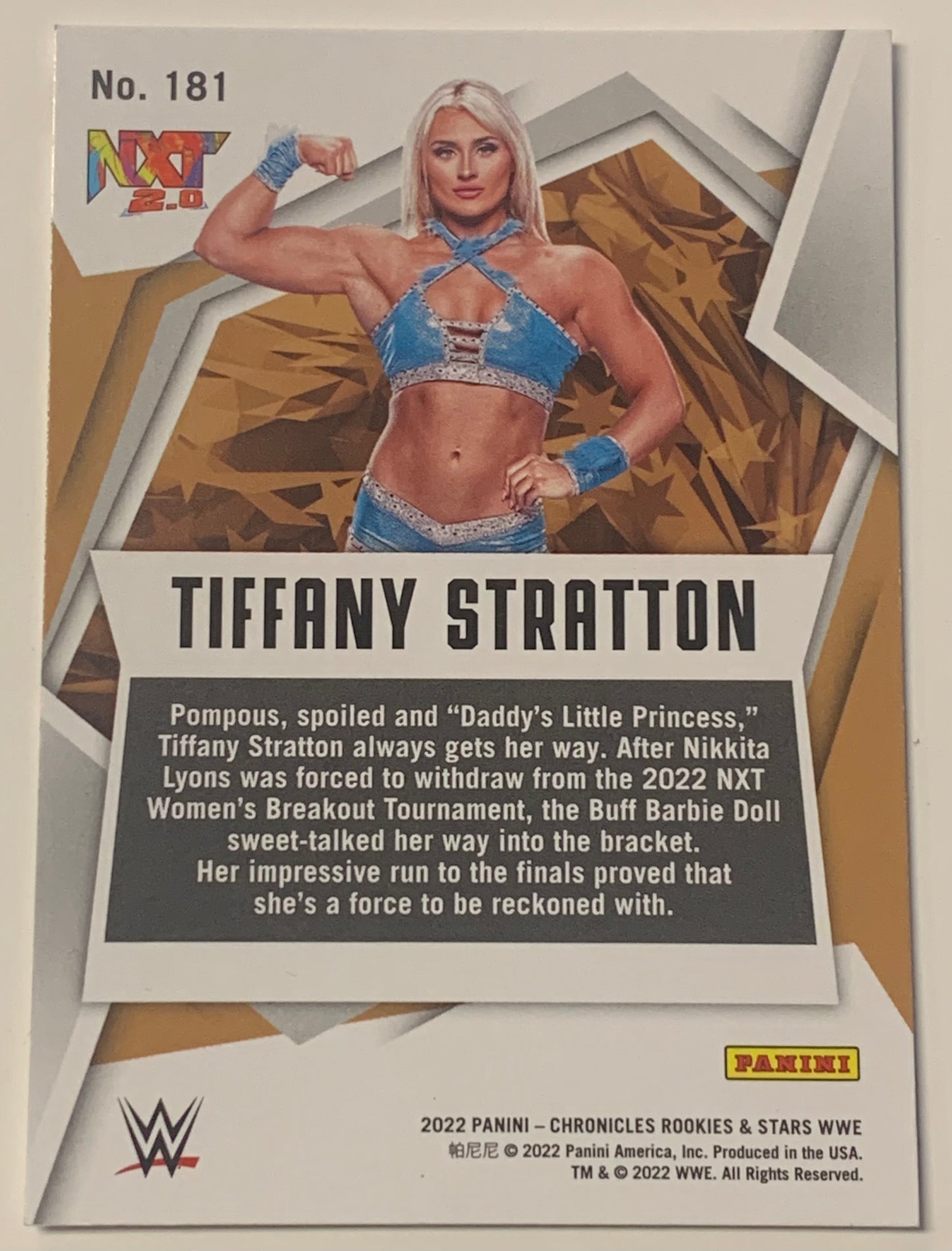 Tiffany Stratton 2022 WWE NXT Panini Chronicles Rookies & Stars ROOKIE