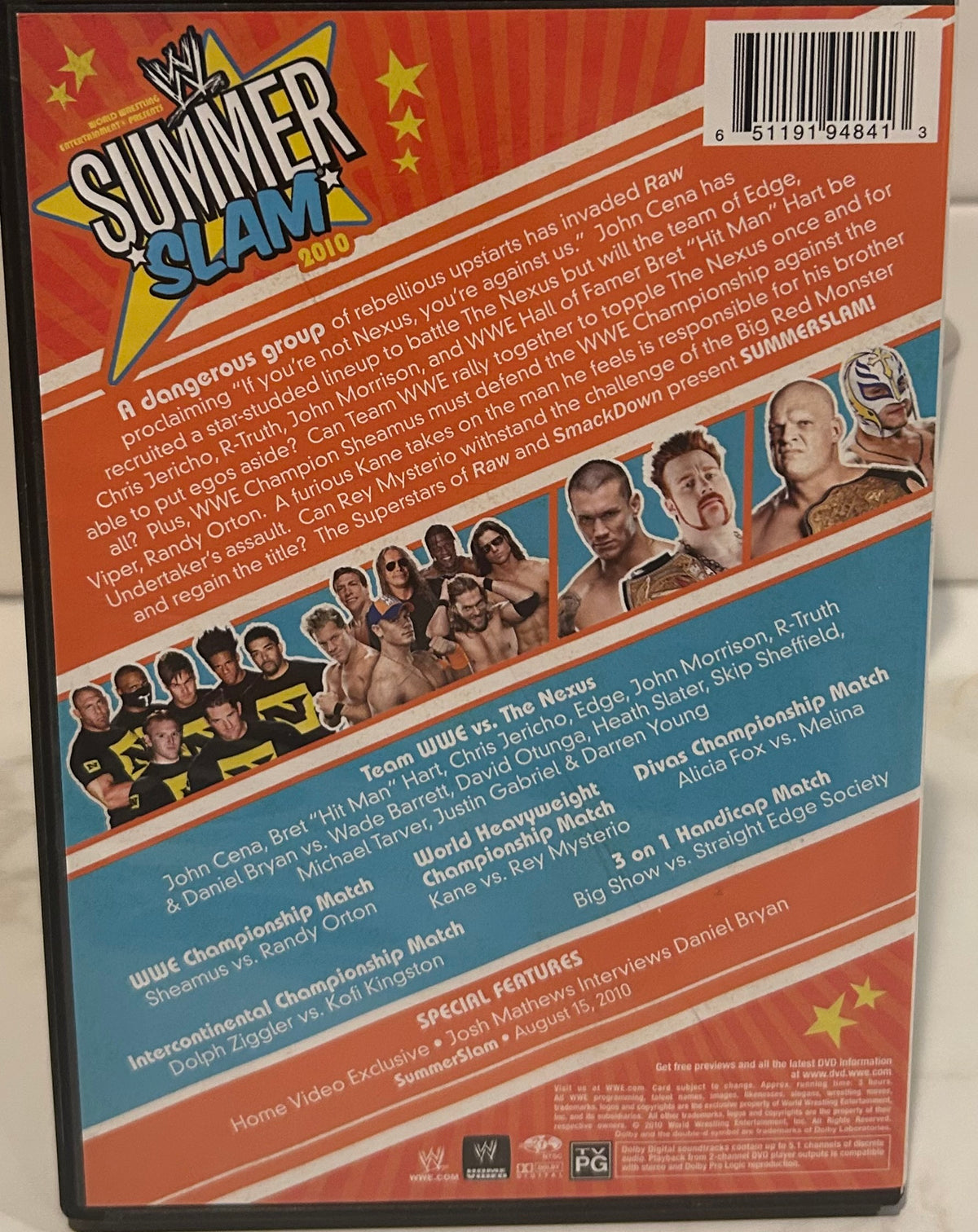 + WWE DVD “Summer Slam 2010” (Nexus, Orton, Sheamus, Kane & so much more)