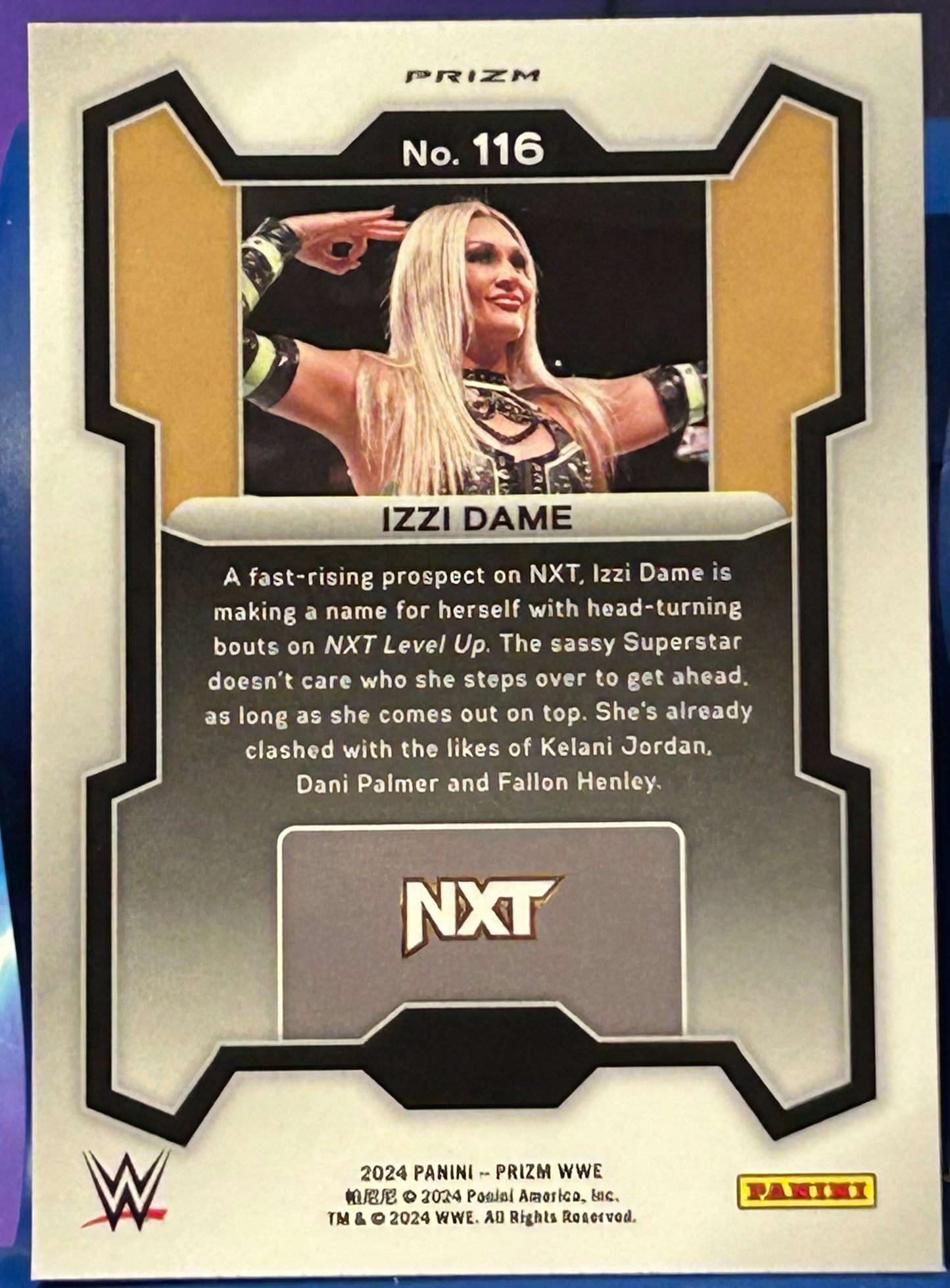 * Izzy Dame 2024 WWE NXT Prizm DISCO Parallel ROOKIE Card