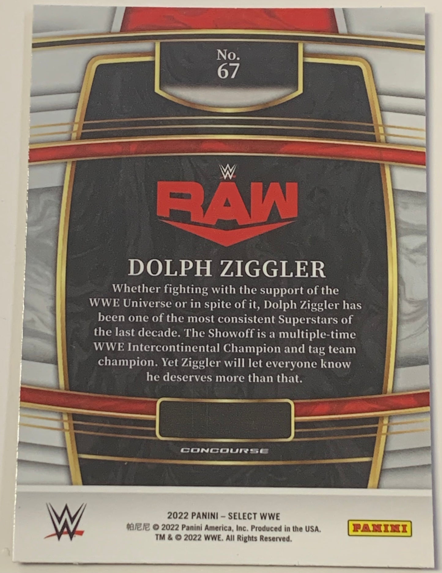 Dolph Ziggler 2022 WWE Panini Select Card