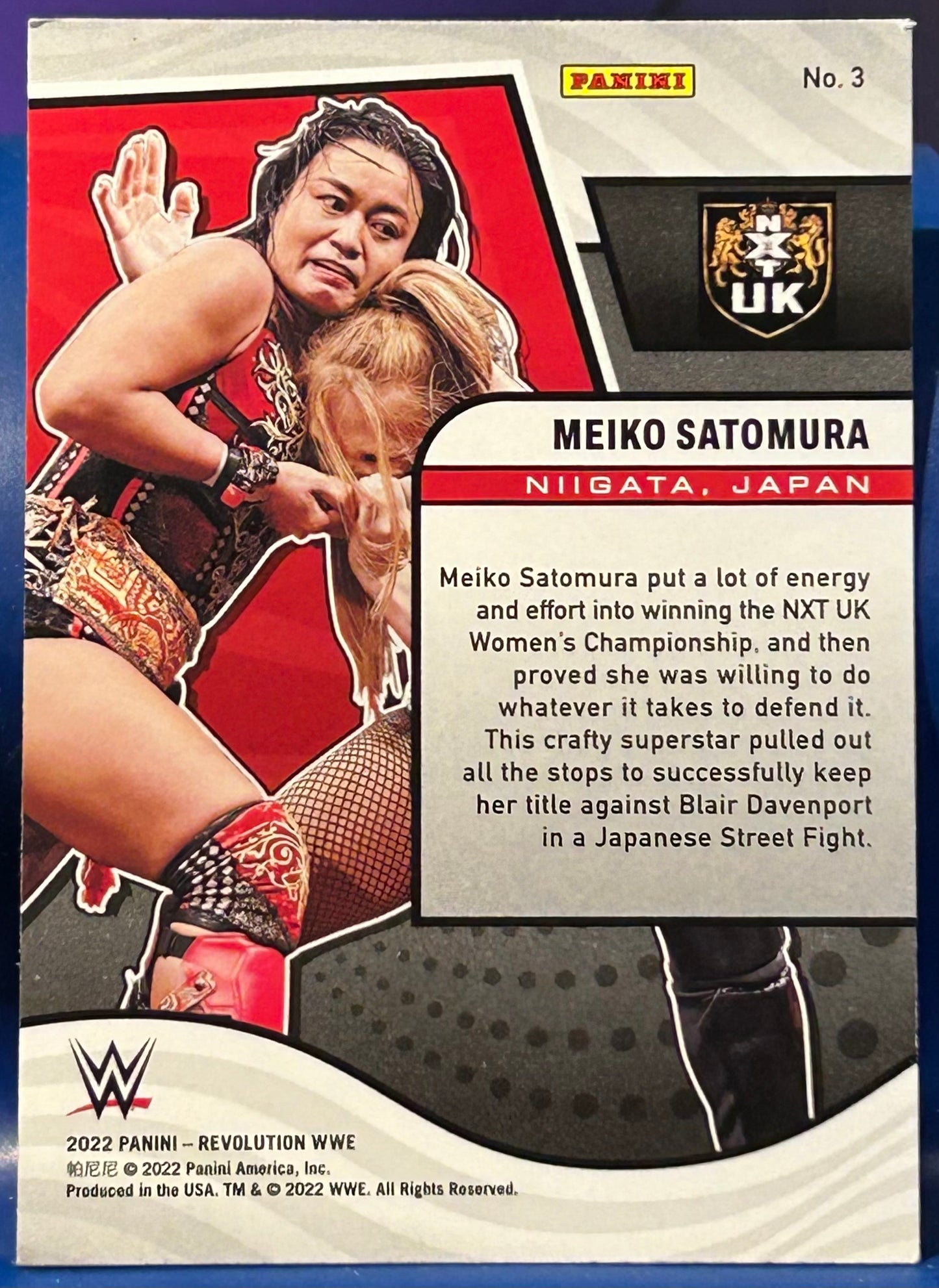 * Meiko Satomura 2022 WWE NXT uk Panini Revolution Card