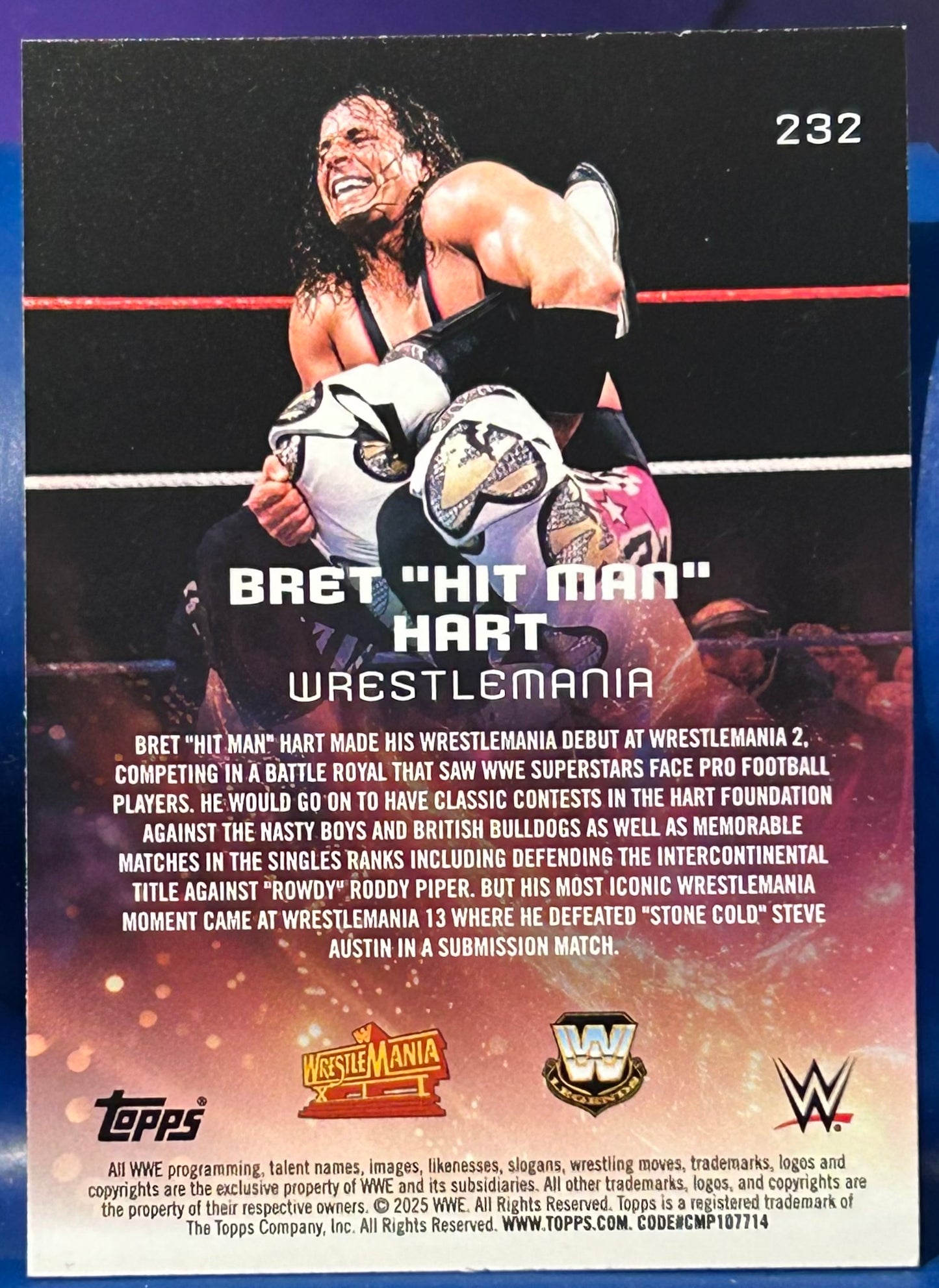 * Bret “The Hitman” Hart WWE 2025 Topps Universe Card