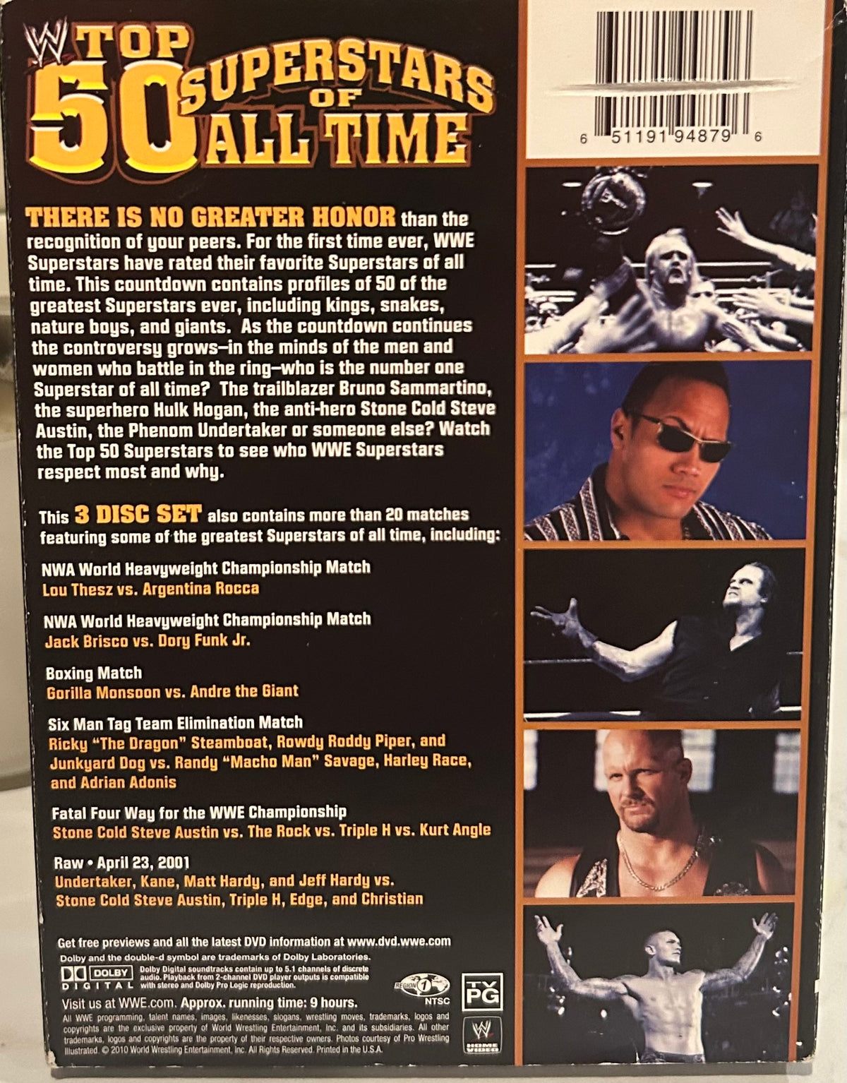 + WWE DVD “Top 50 Superstars of All Time” (3-Disc Set)