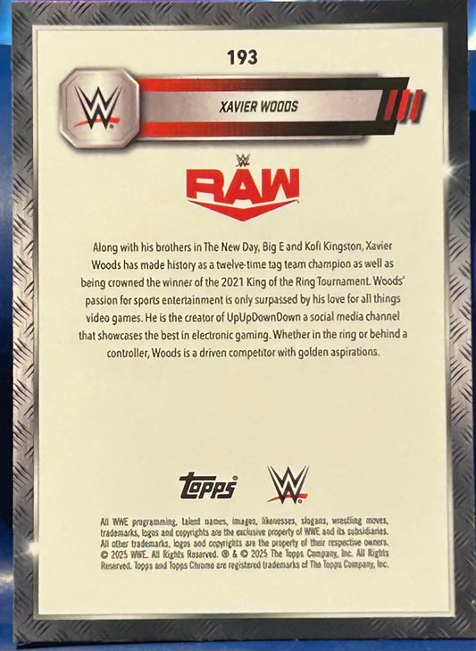 * Xavier Woods 2025 WWE Topps Chrome Card
