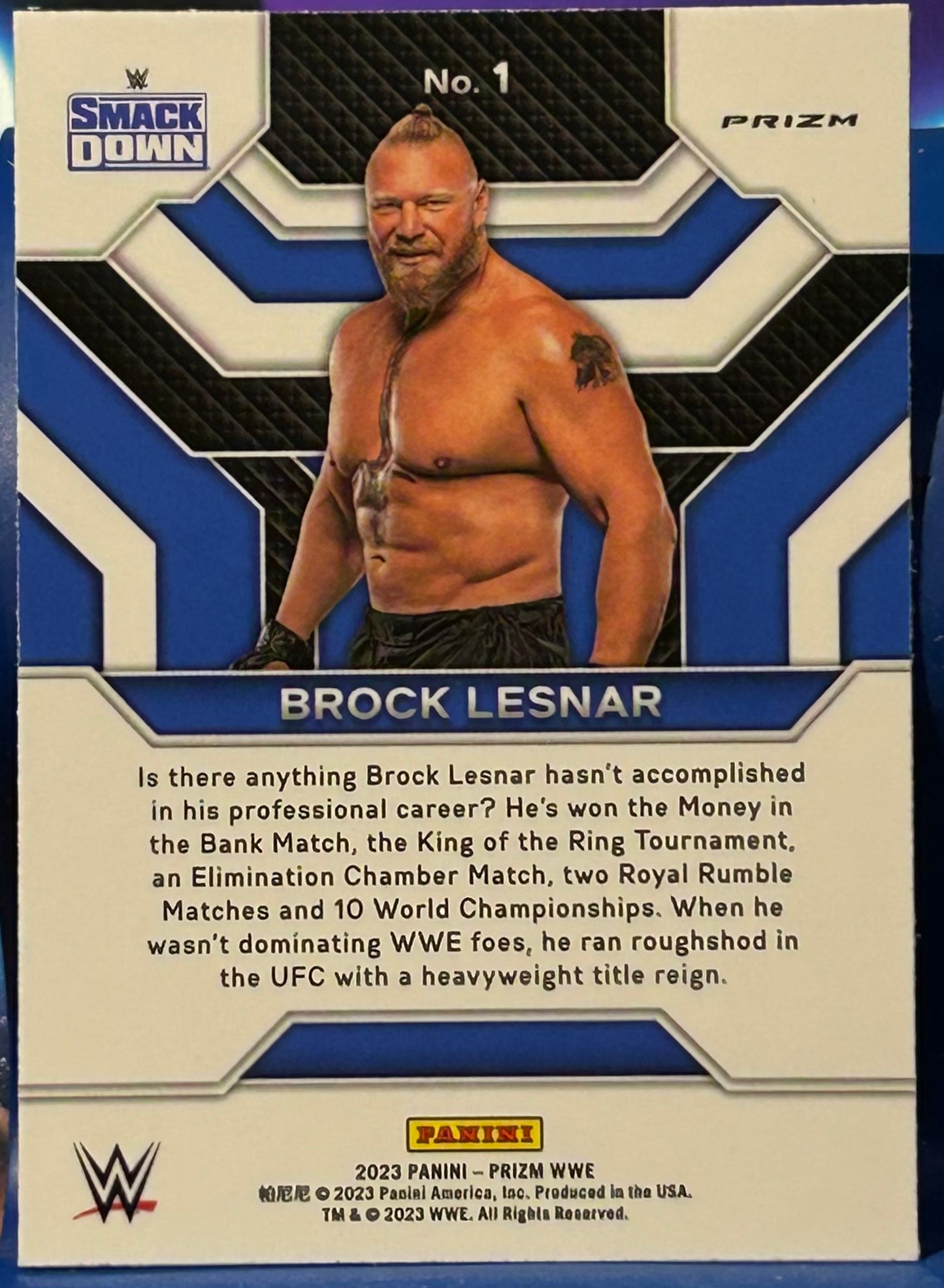 * Brock Lesnar 2023 WWE Panini Prizm “Top Tier” Silver Refractor Card