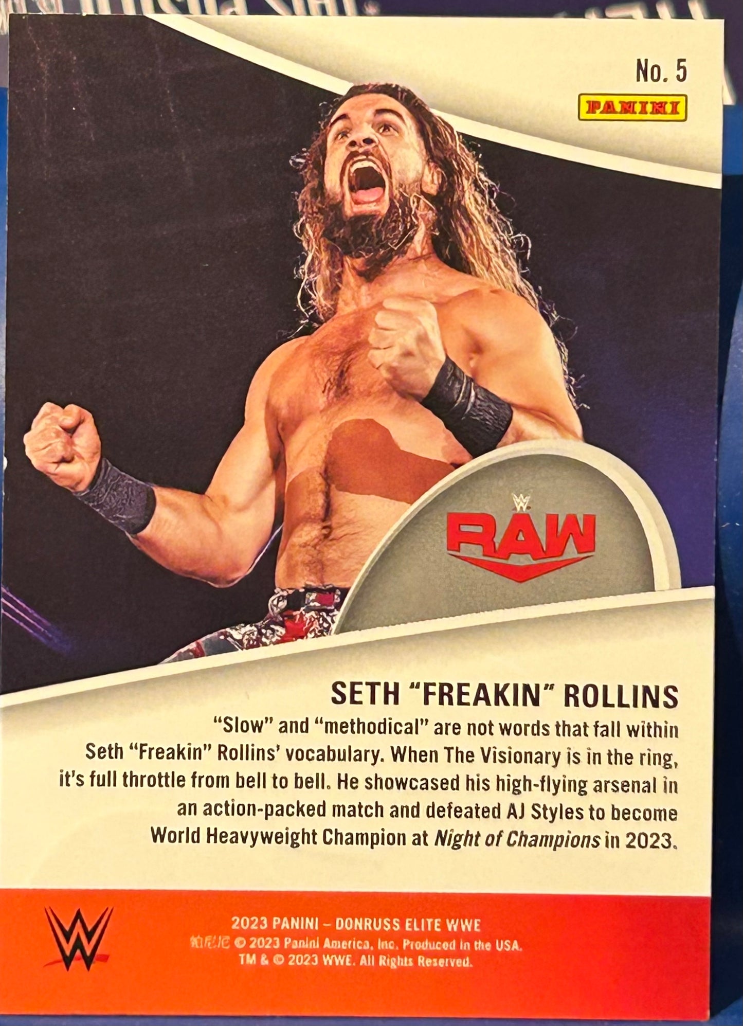 * Seth Rollins 2023 WWE Donruss Elite “Full Throttle” Green Parallel Card
