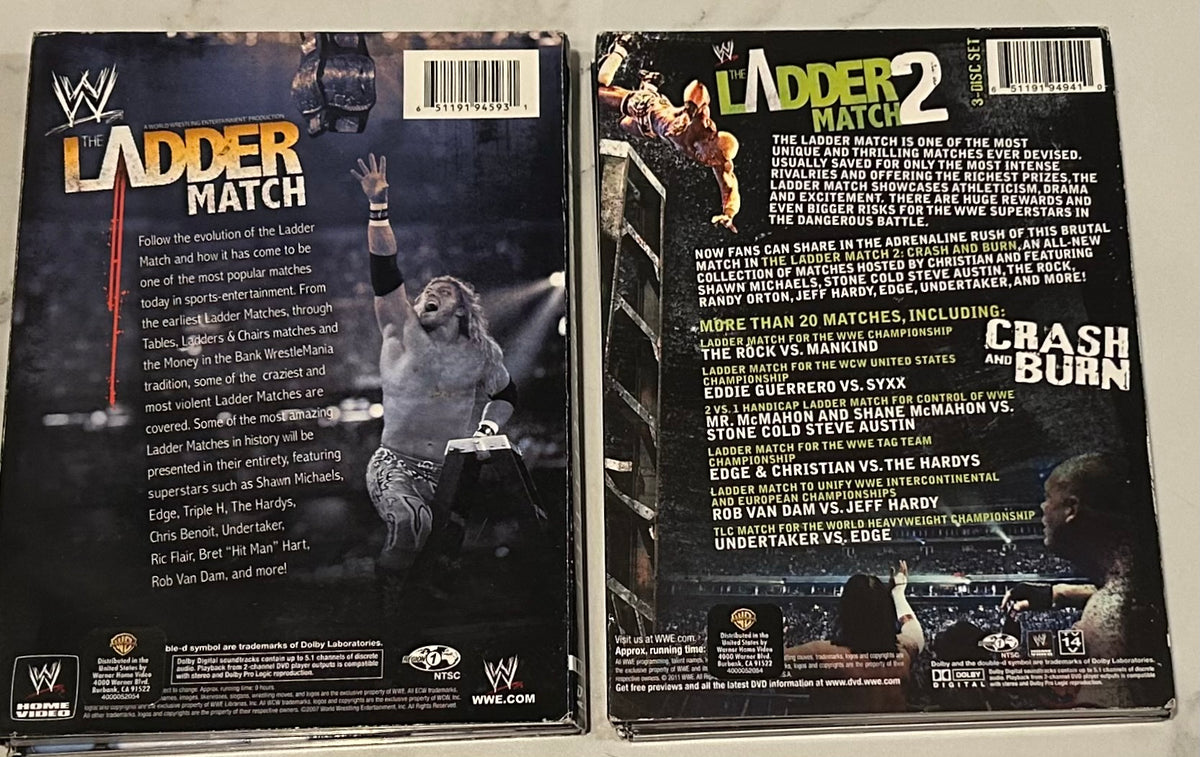 + WWE DVD Lot โLadder Match & Ladder Match 2โ (Both are 3-Disc Sets)