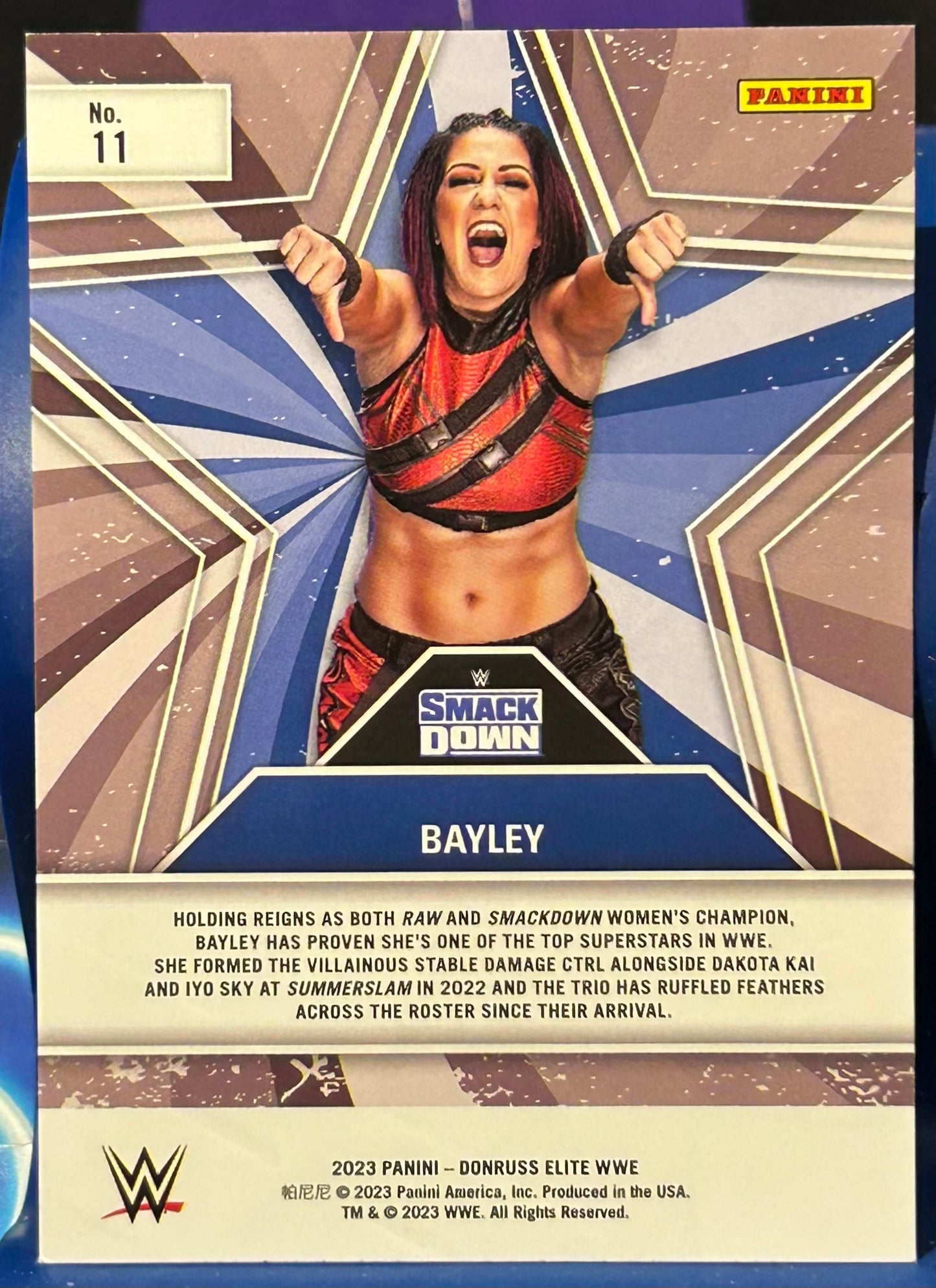 * Bayley 2023 Panini Donruss Elite “Star Status” Insert Card