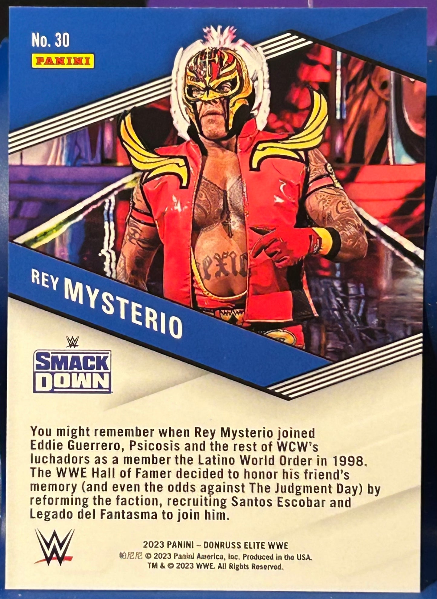 * Rey Mysterio 2023 WWE Donruss Elite SPELLBOUND Green “Y” Parallel Insert Card