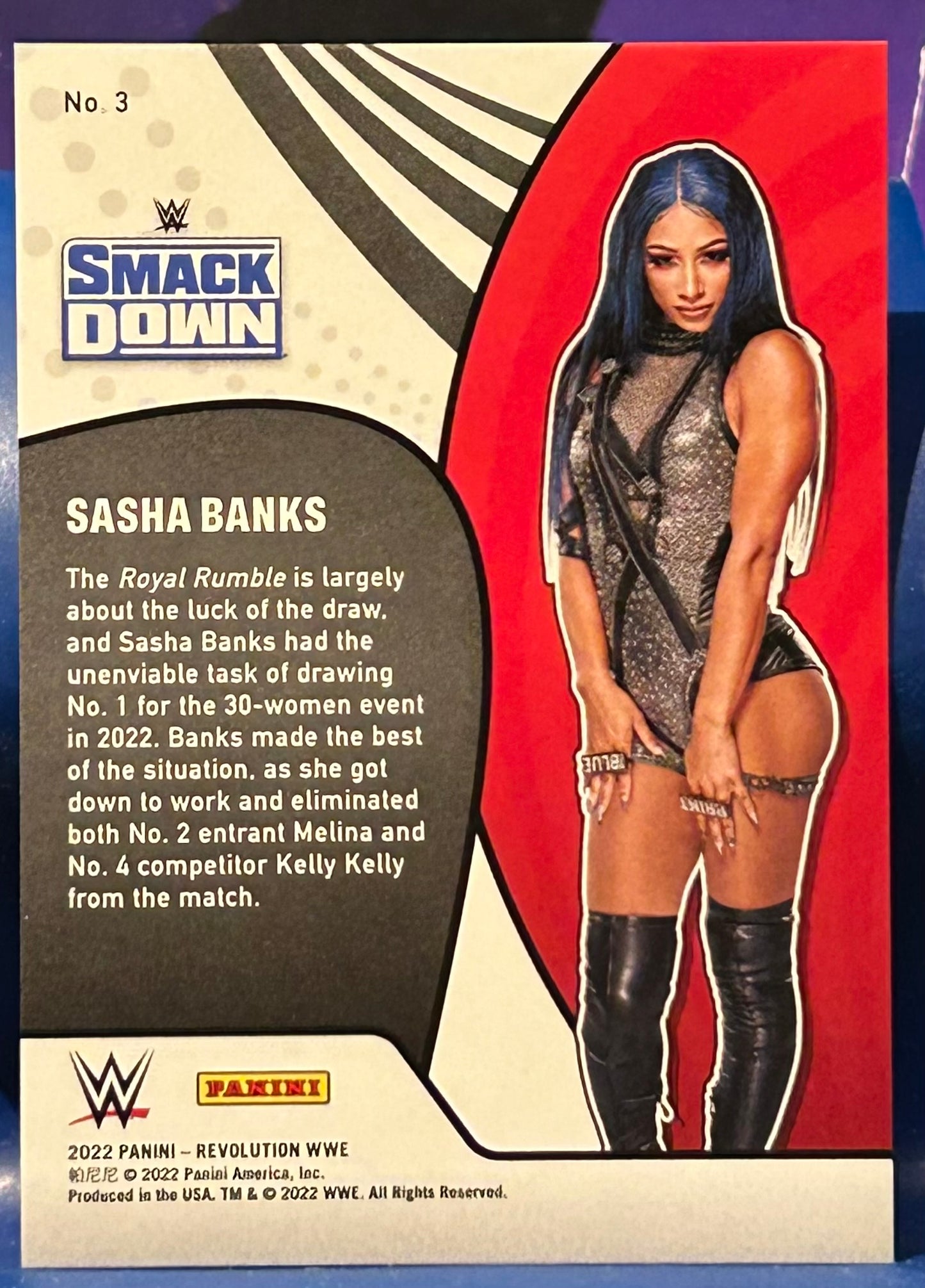 * Sasha Banks 2022 WWE Panini Revolution VORTEX Insert Card