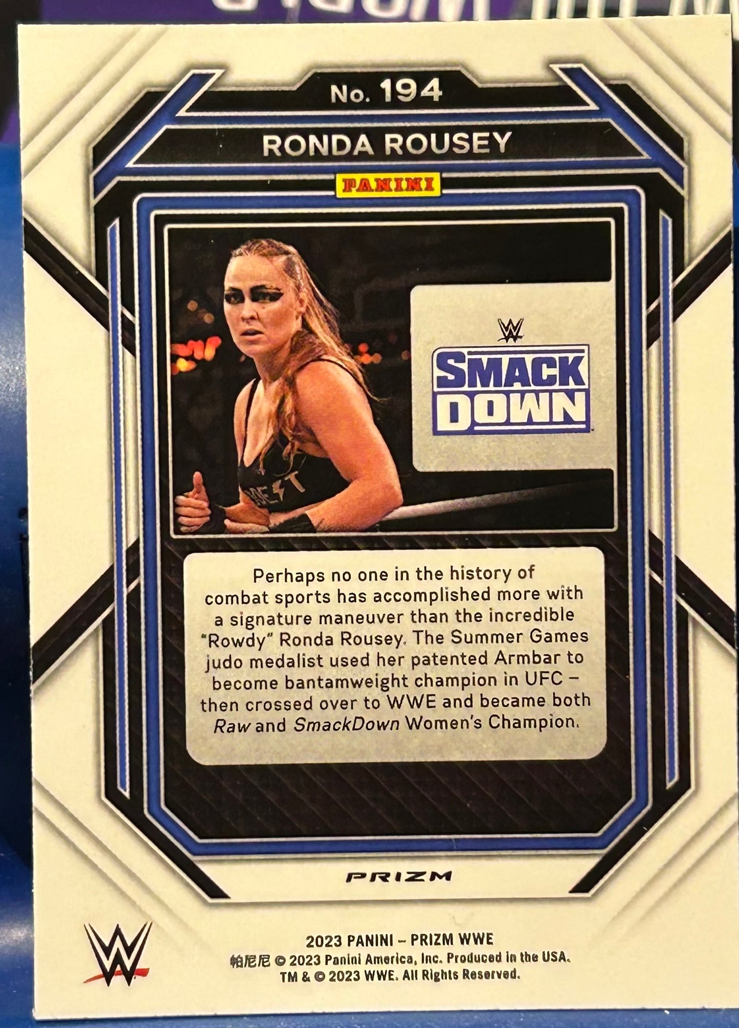 * Ronda Rousey 2023 WWE Panini Prizm GREEN REFRACTOR Card
