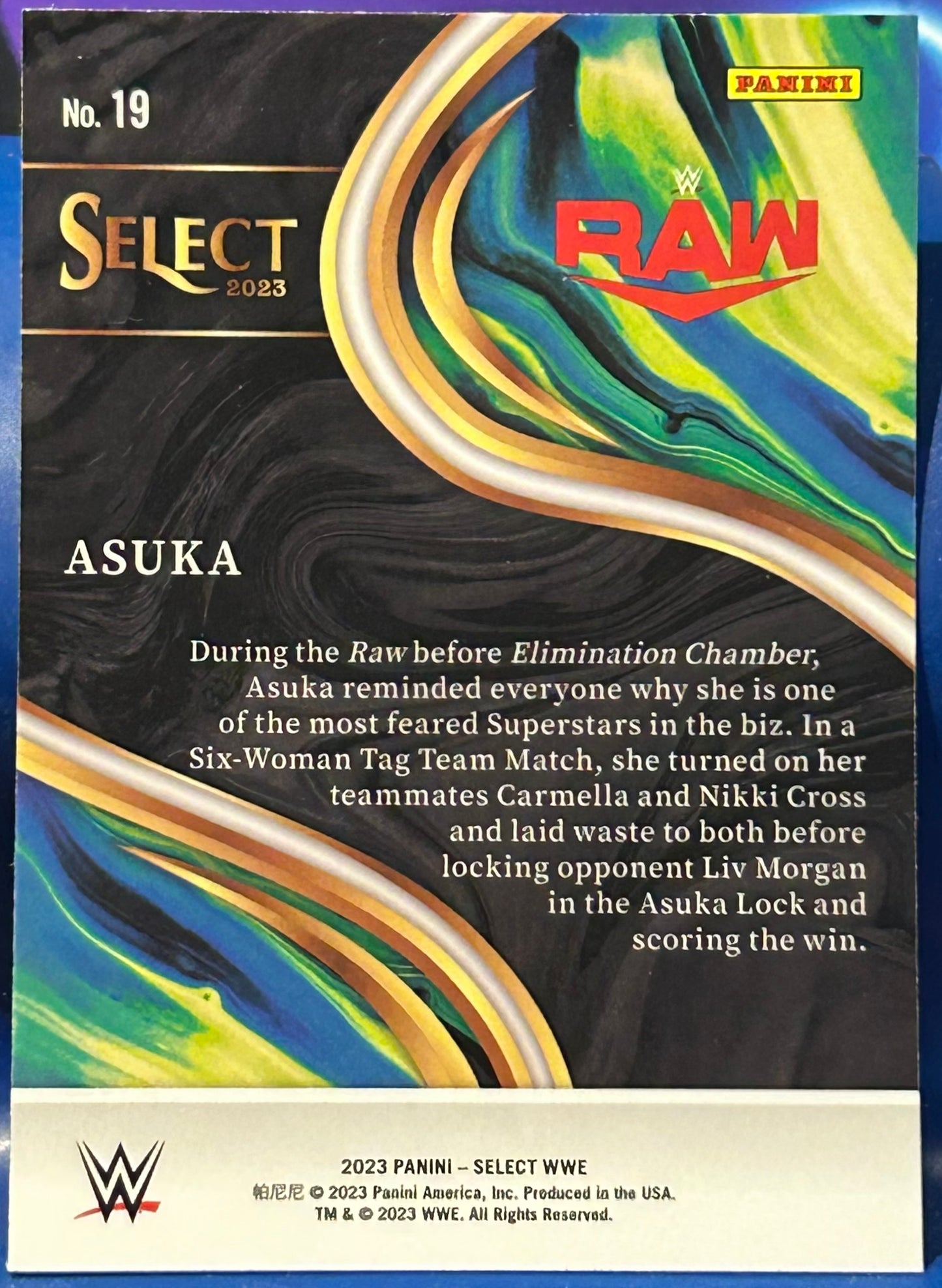 * Asuka 2023 WWE Panini Select “Sensations” Insert Card